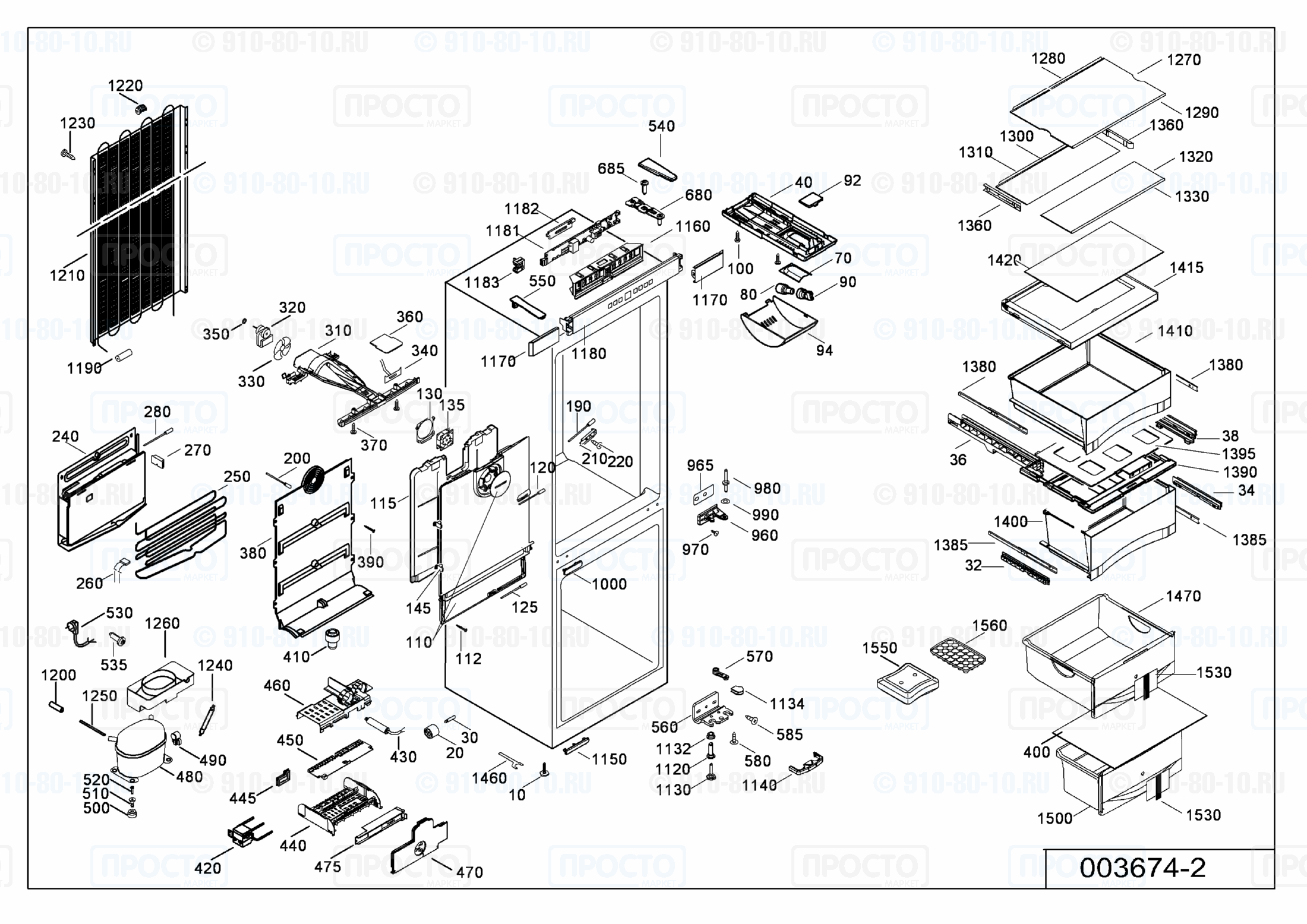 Взрыв-схема запчастей холодильника Liebherr CBNesf 3913-20B