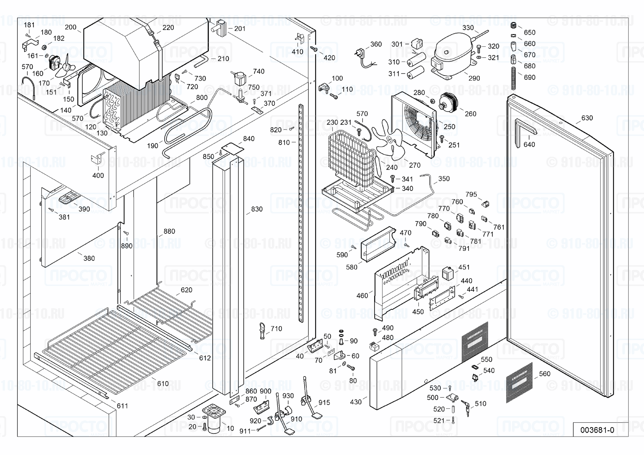 Взрыв-схема запчастей холодильника Liebherr GGPv 1480-15