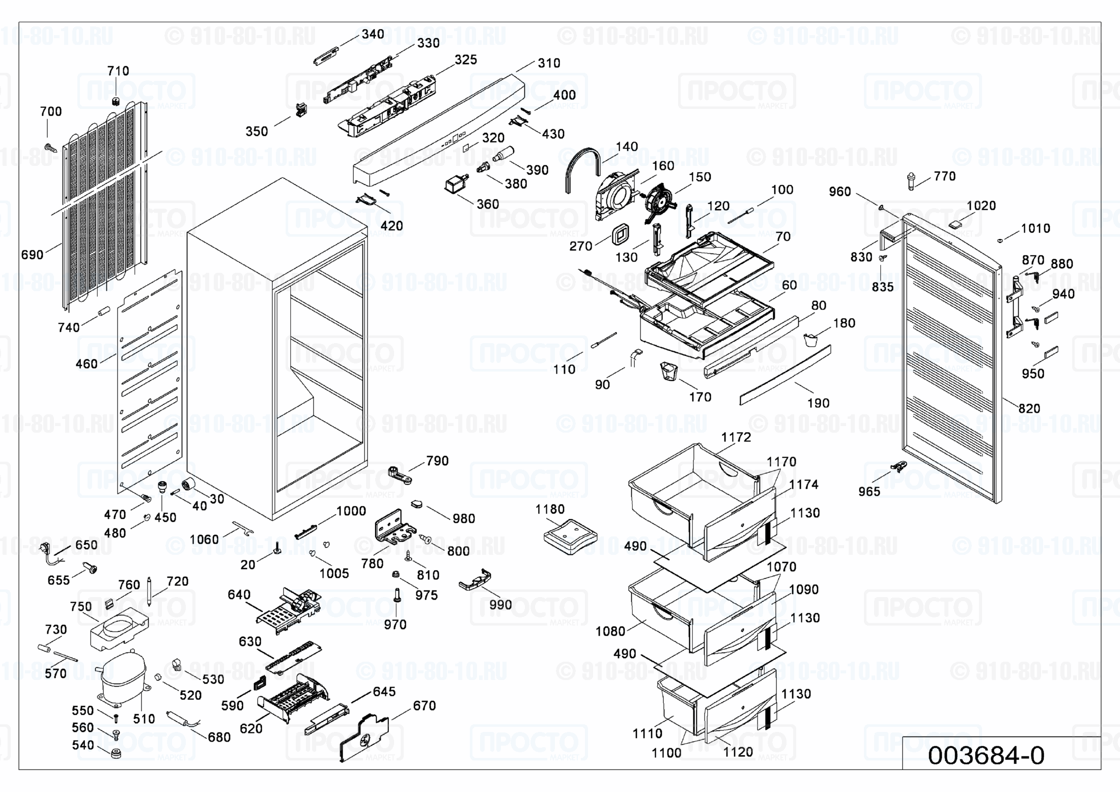 Взрыв-схема запчастей холодильника Liebherr GN 4113-20B