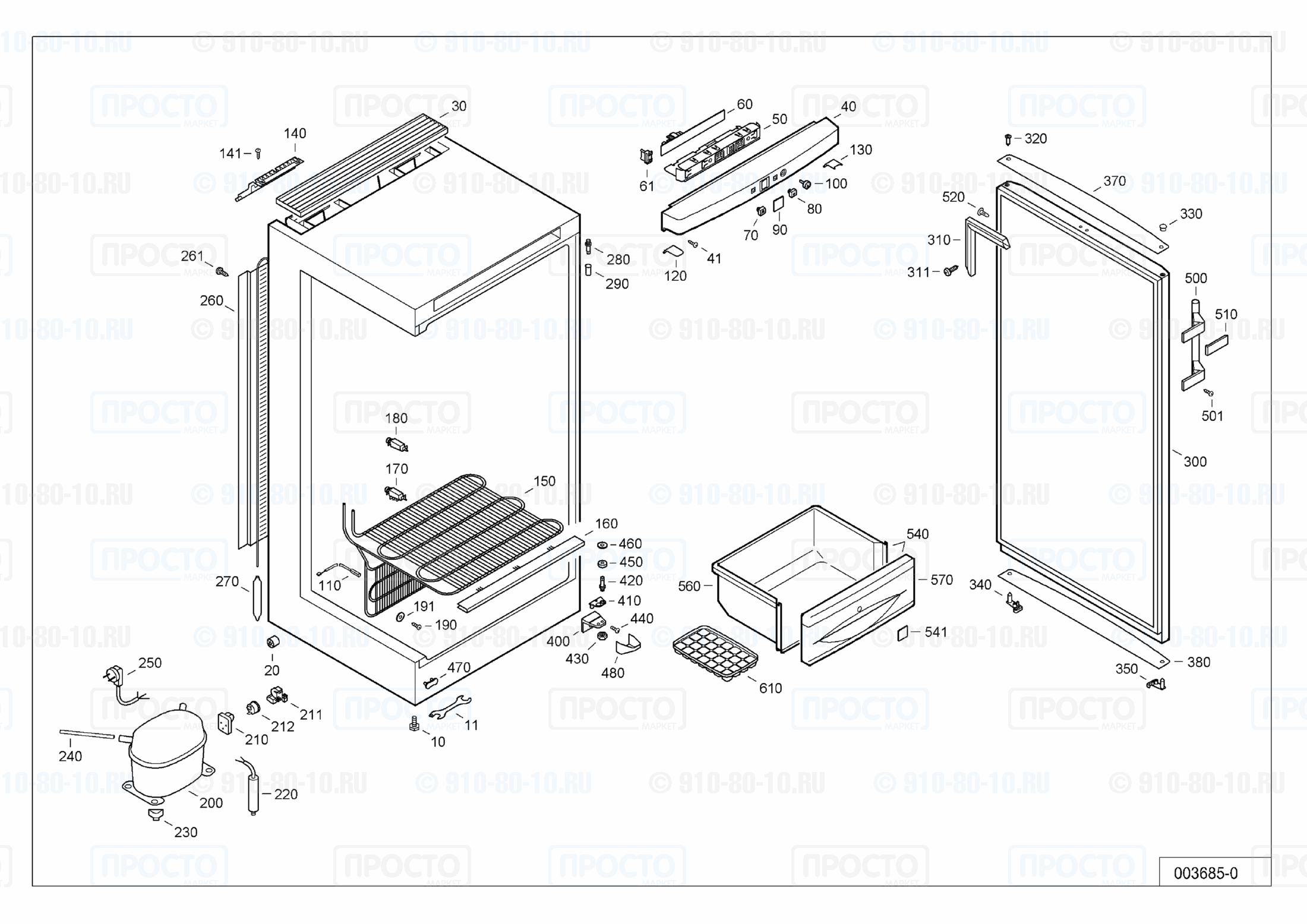 Взрыв-схема запчастей холодильника Liebherr G 2313-20A