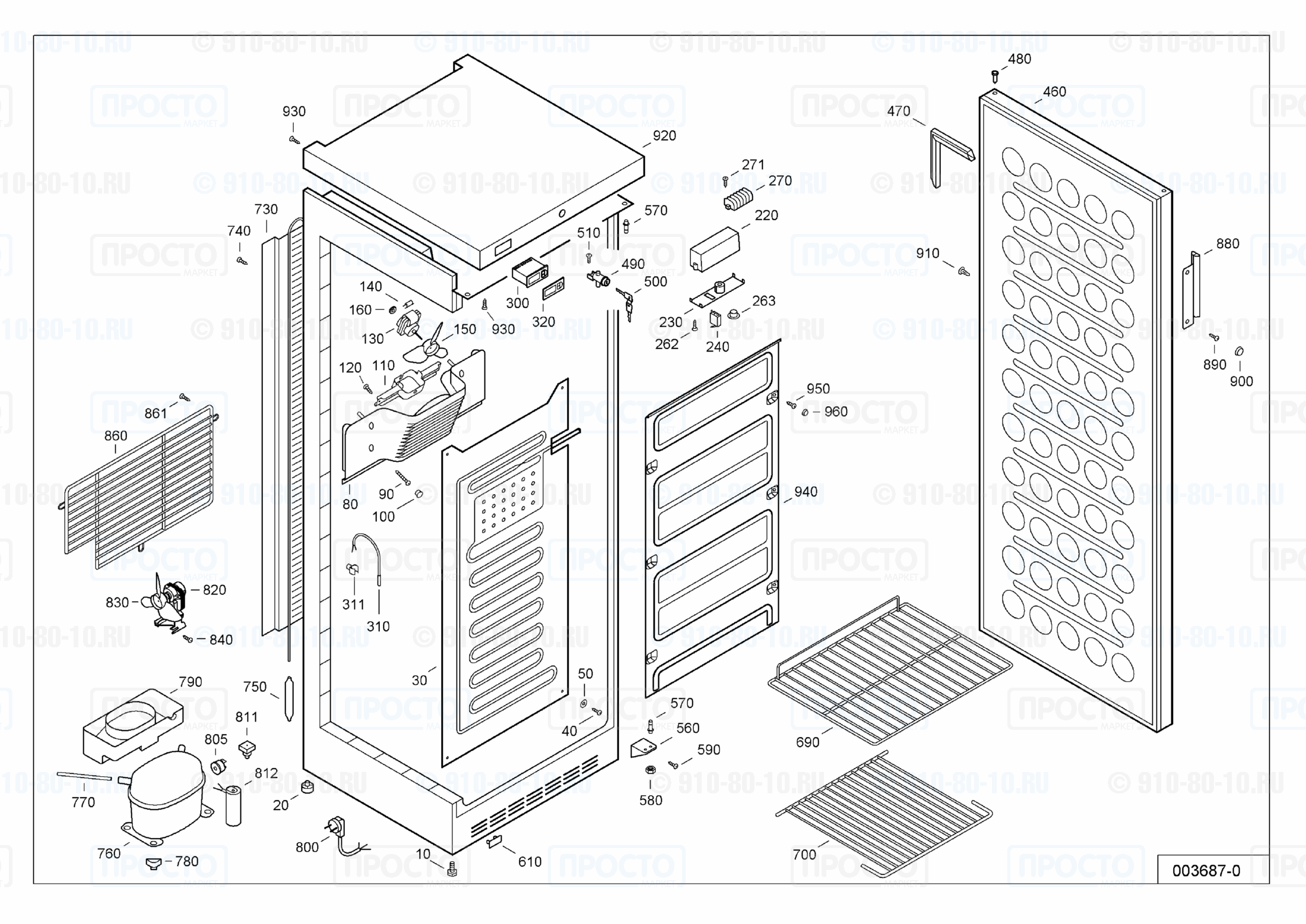 Взрыв-схема запчастей холодильника Liebherr FKv 4310-21