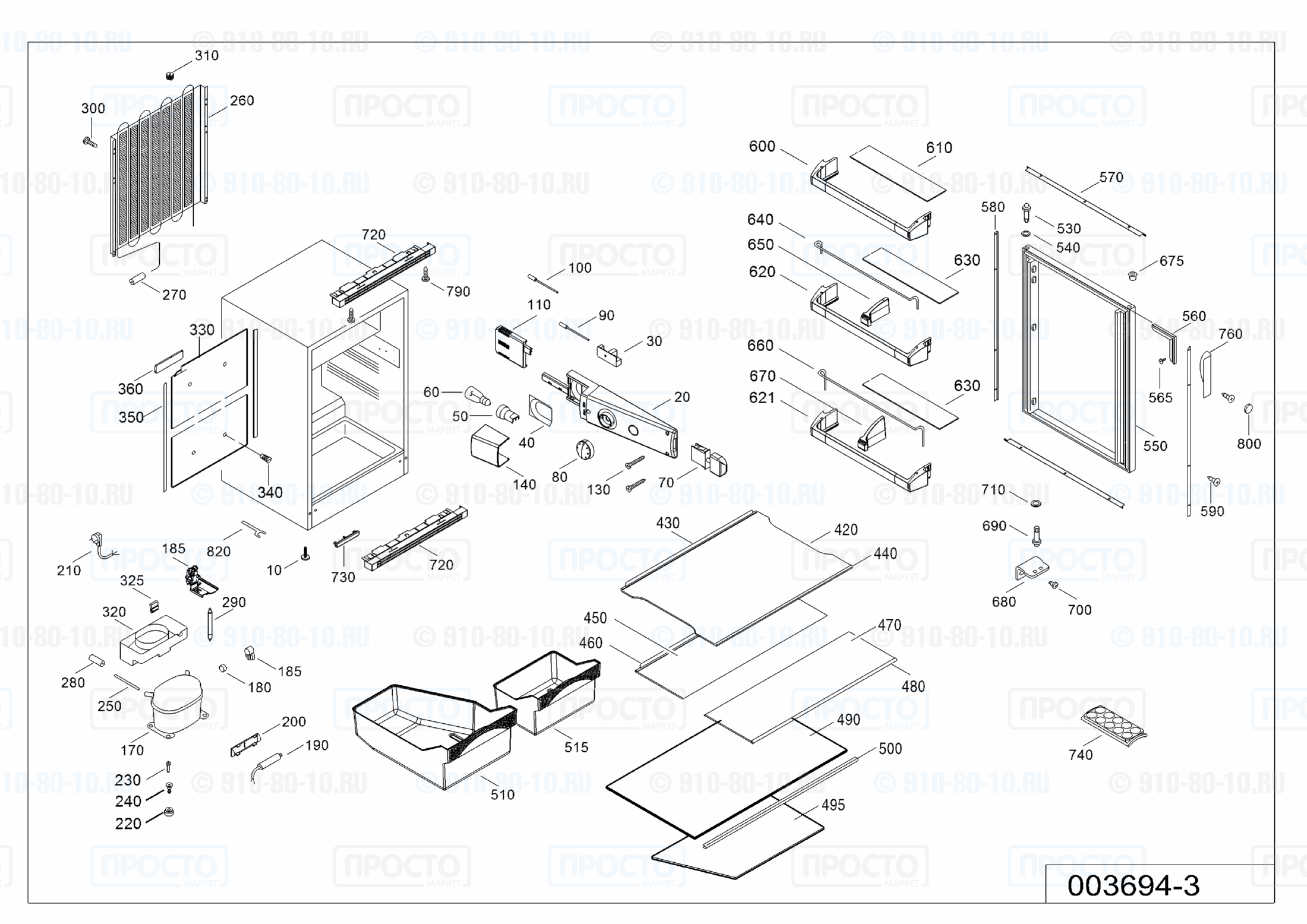 Взрыв-схема запчастей холодильника Liebherr UK 1720-20A