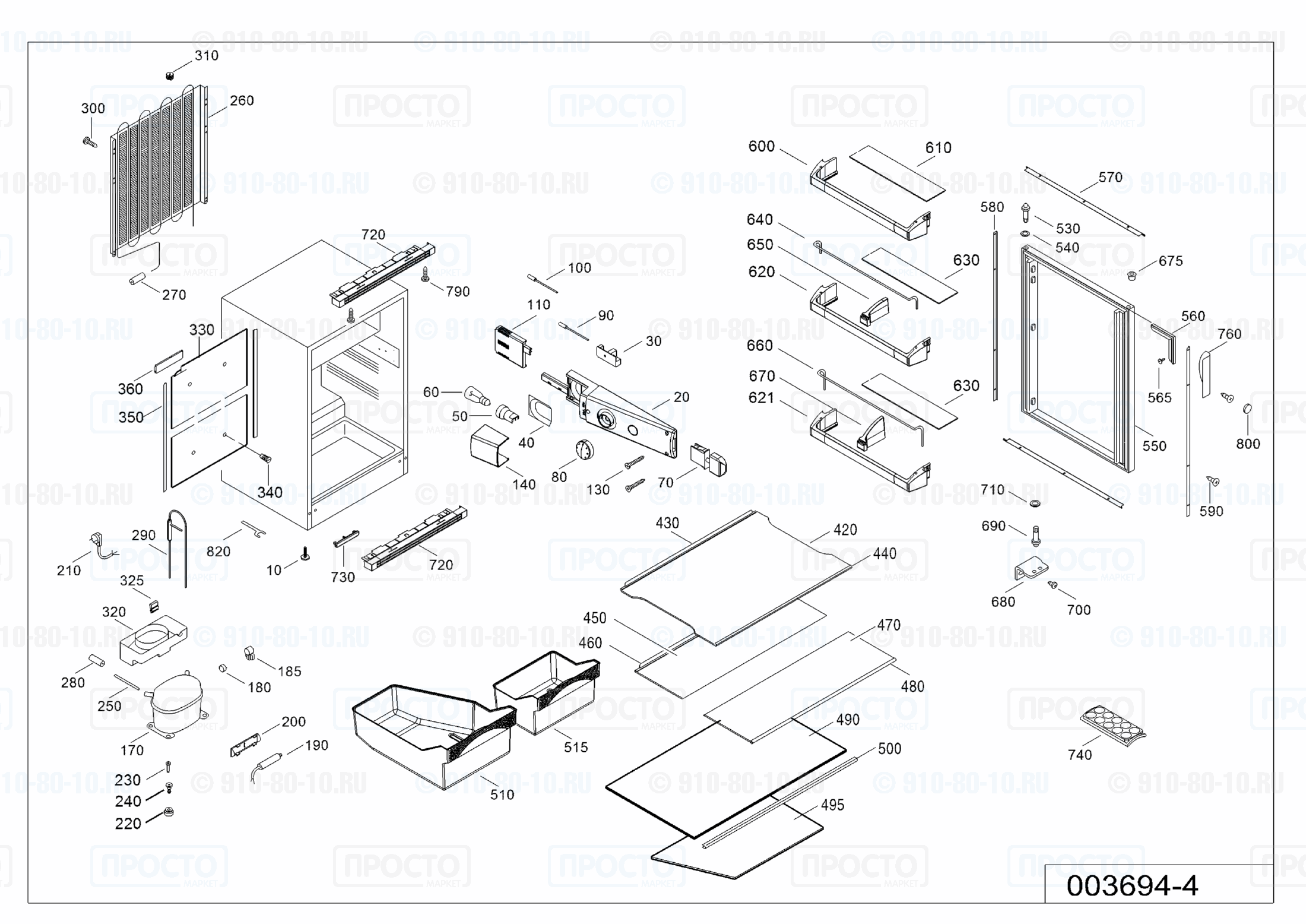 Взрыв-схема запчастей холодильника Liebherr UK 1720-23B