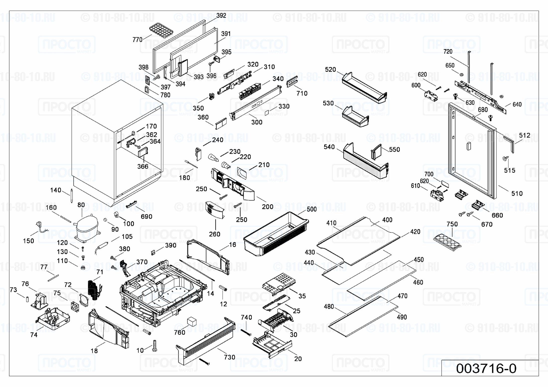 Взрыв-схема холодильника Liebherr UIK 1414-20