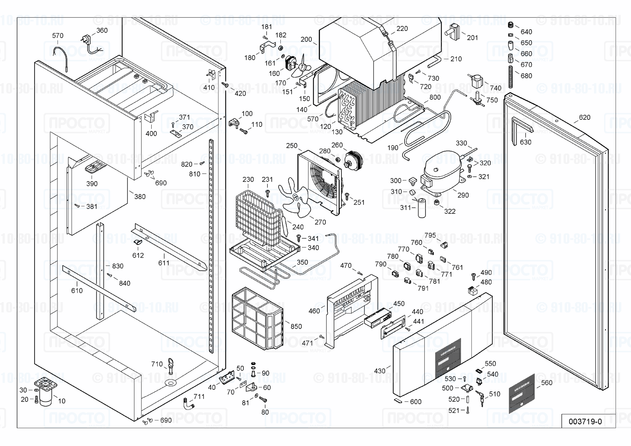 Взрыв-схема запчастей холодильника Liebherr BGPv 8470-15C