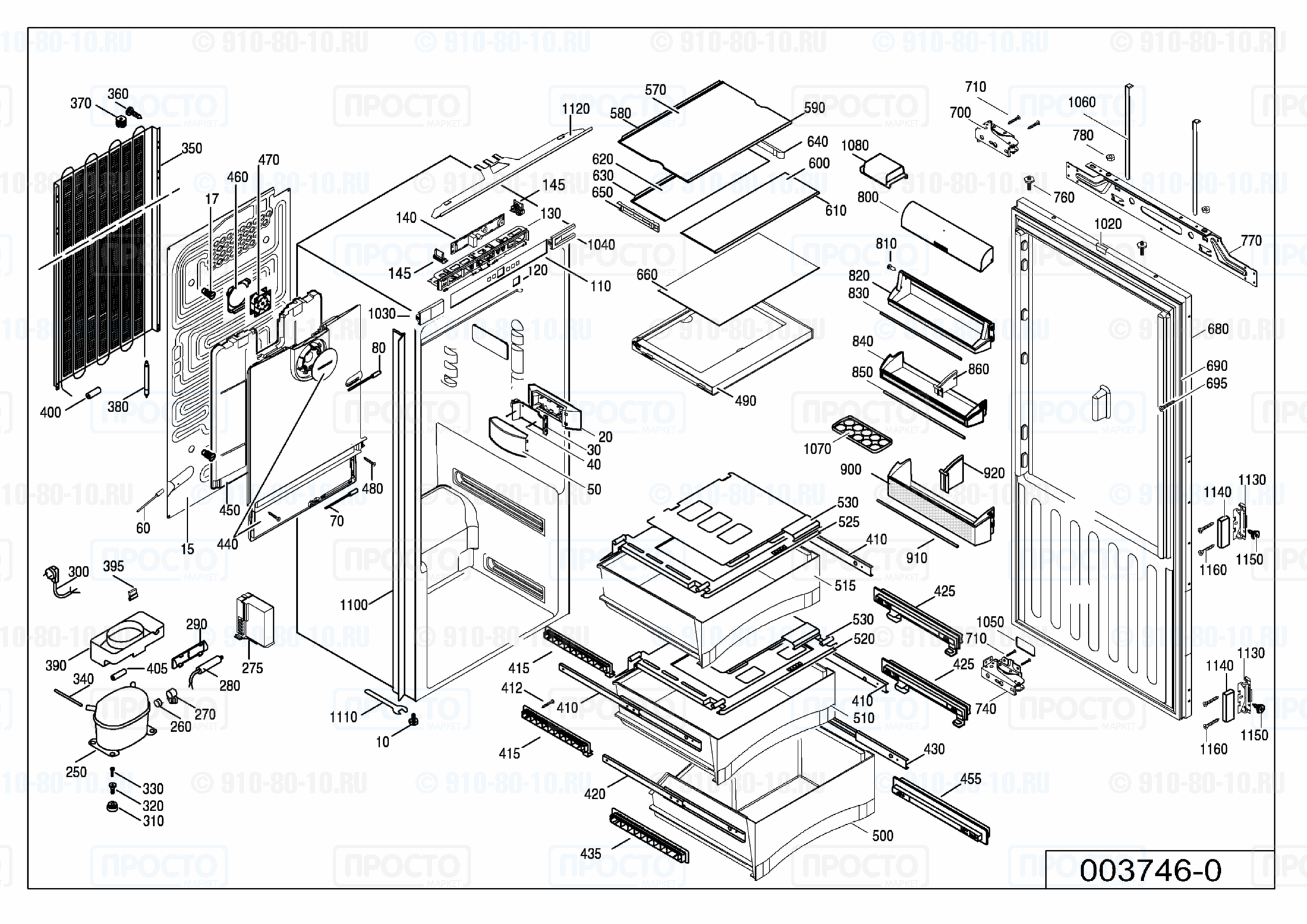 Взрыв-схема запчастей холодильника Liebherr IKB 3620-20B