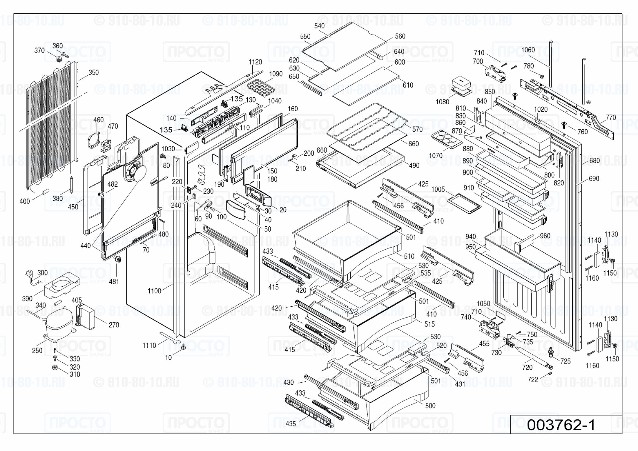 Взрыв-схема запчастей холодильника Liebherr IKB 3424-21