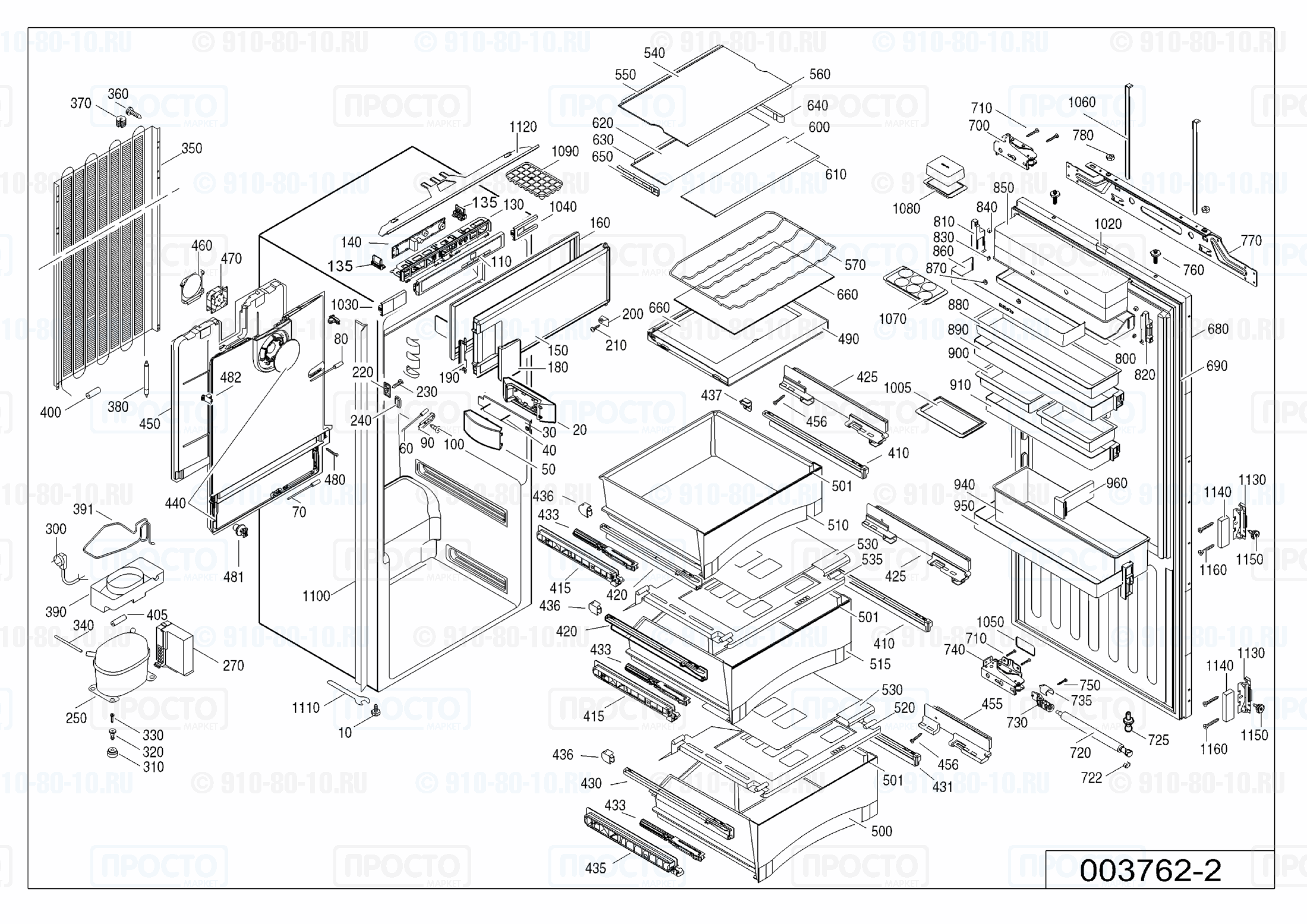 Взрыв-схема запчастей холодильника Liebherr IKB 3424-21A