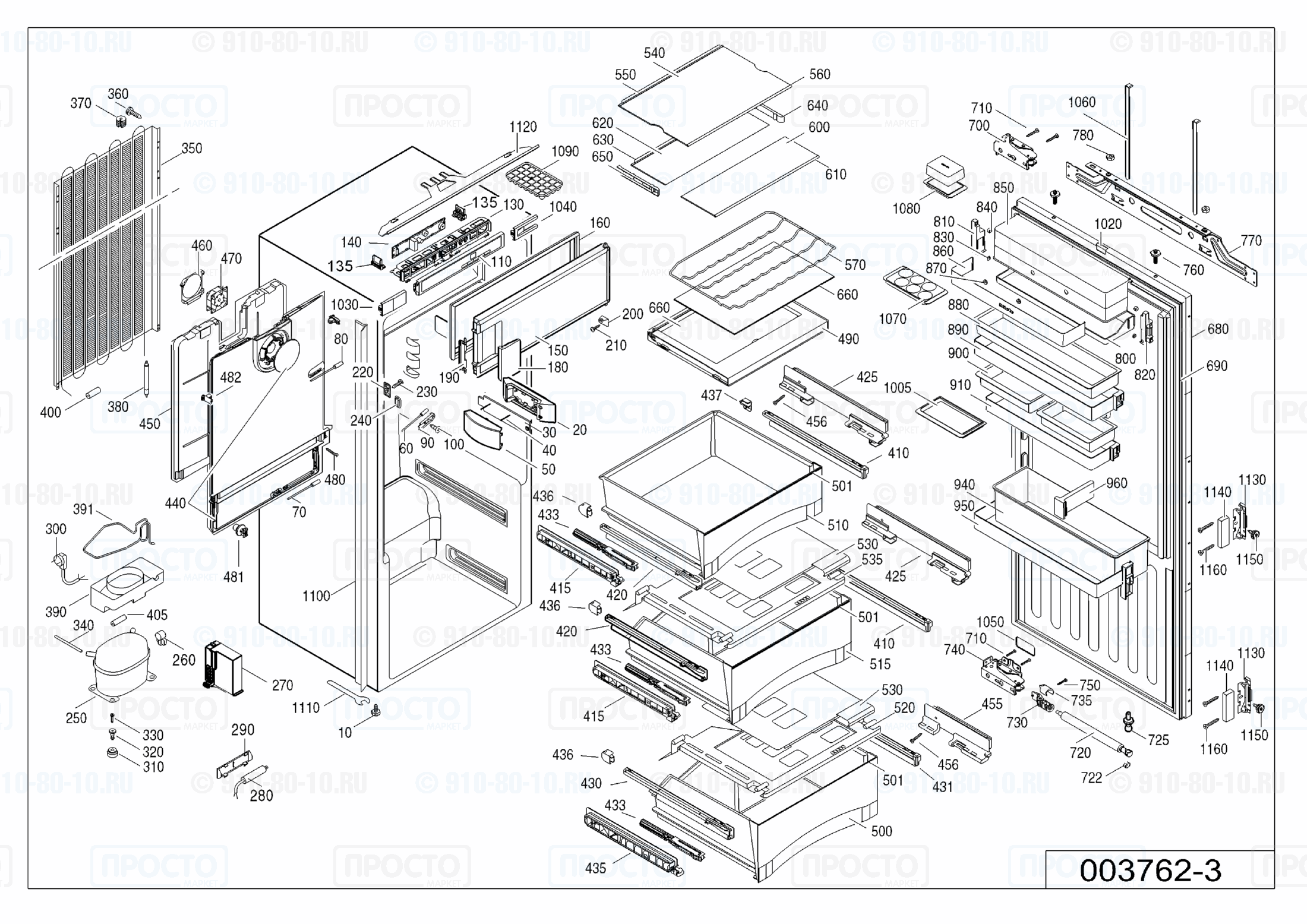 Взрыв-схема запчастей холодильника Liebherr IKB 3424-21C
