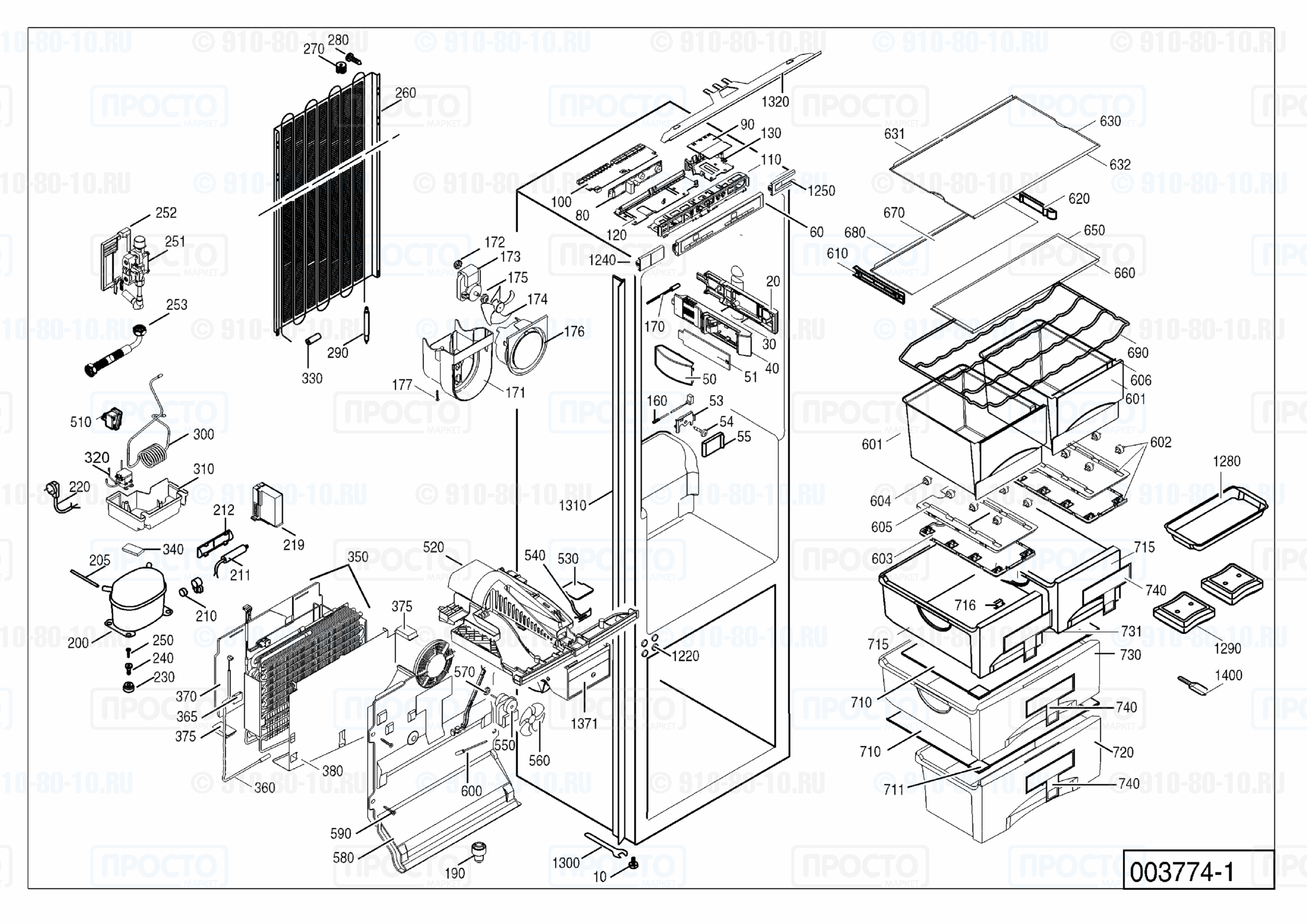 Взрыв-схема запчастей холодильника Liebherr SICN 3066-10