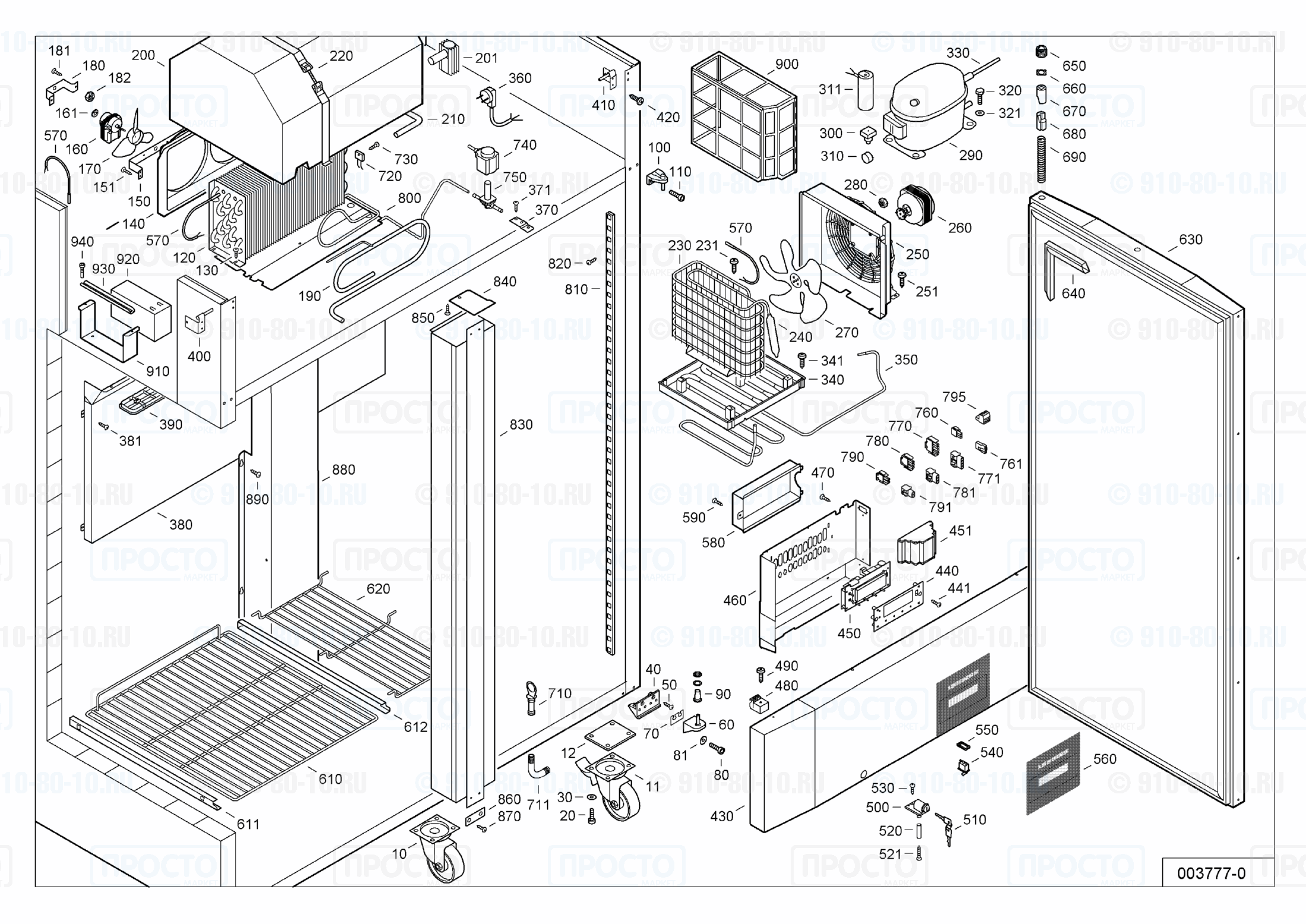Взрыв-схема запчастей холодильника Liebherr LGPv 1420-15A