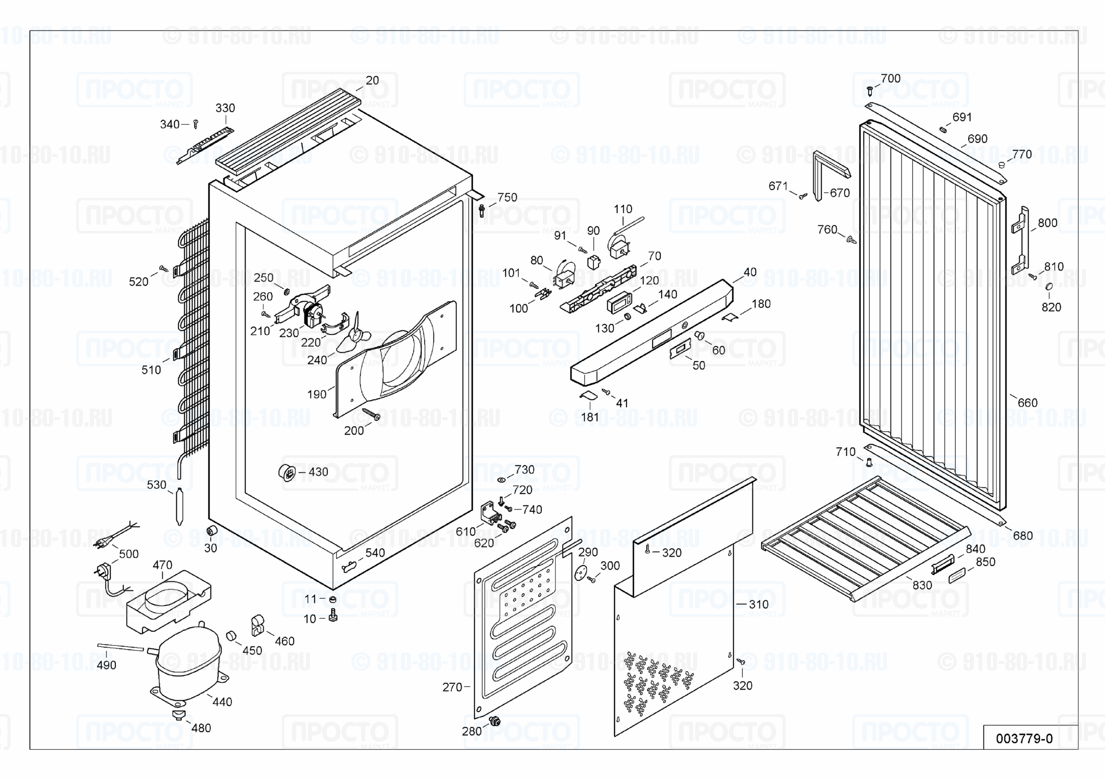Взрыв-схема запчастей холодильника Liebherr WKA 4126-20