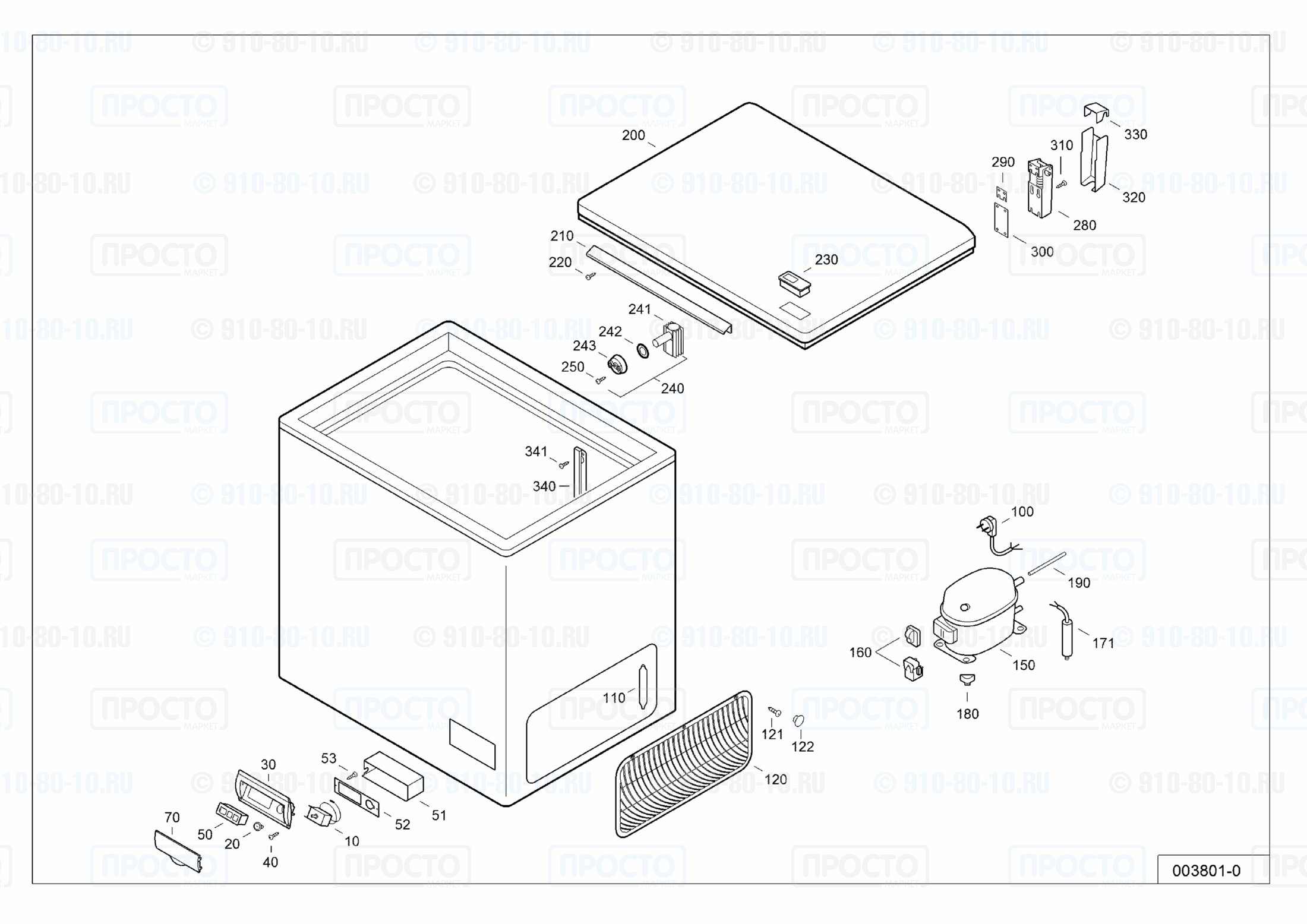 Взрыв-схема запчастей холодильника Liebherr GT 5802-21A