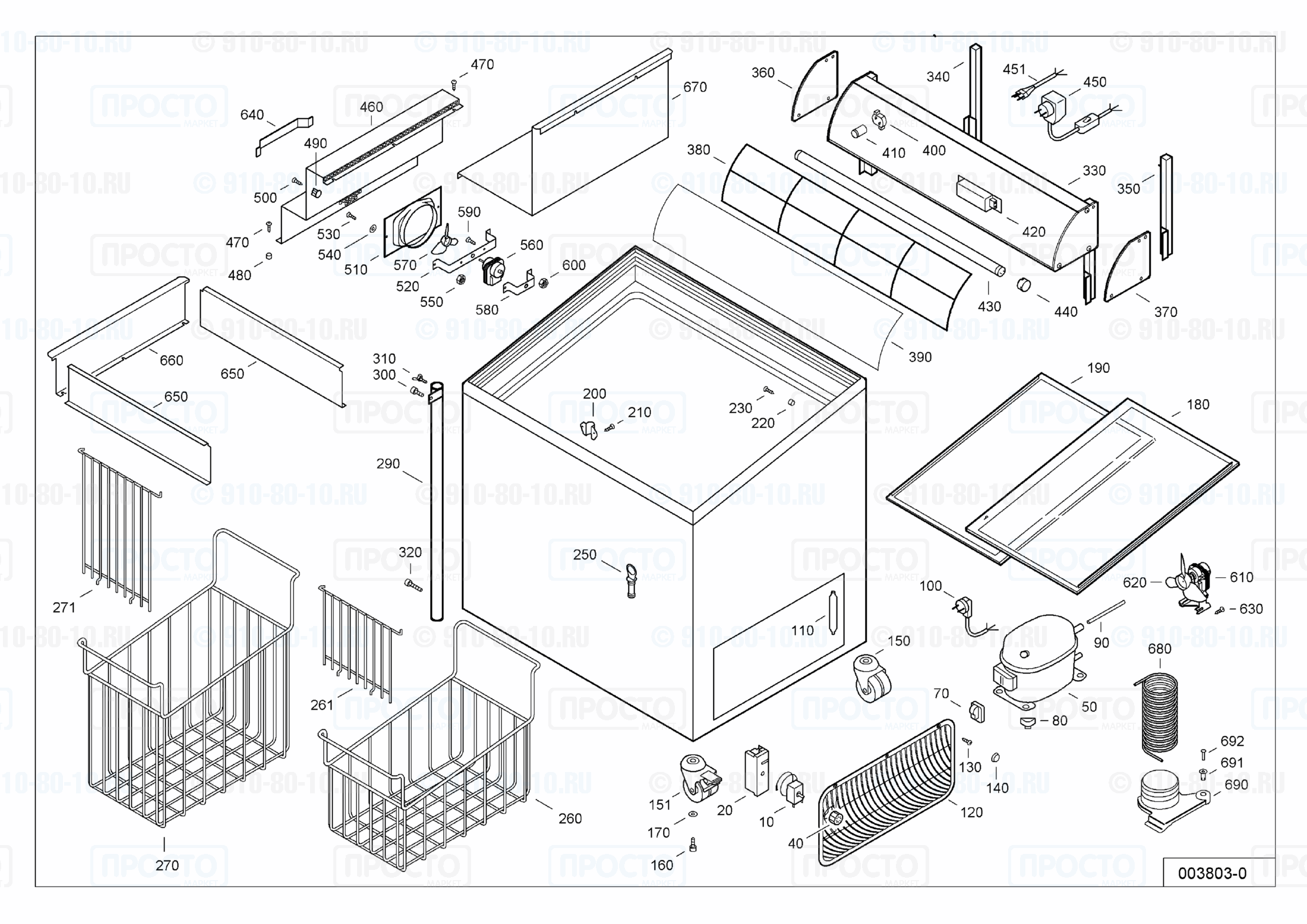 Взрыв-схема запчастей холодильника Liebherr FTI 2902-13B