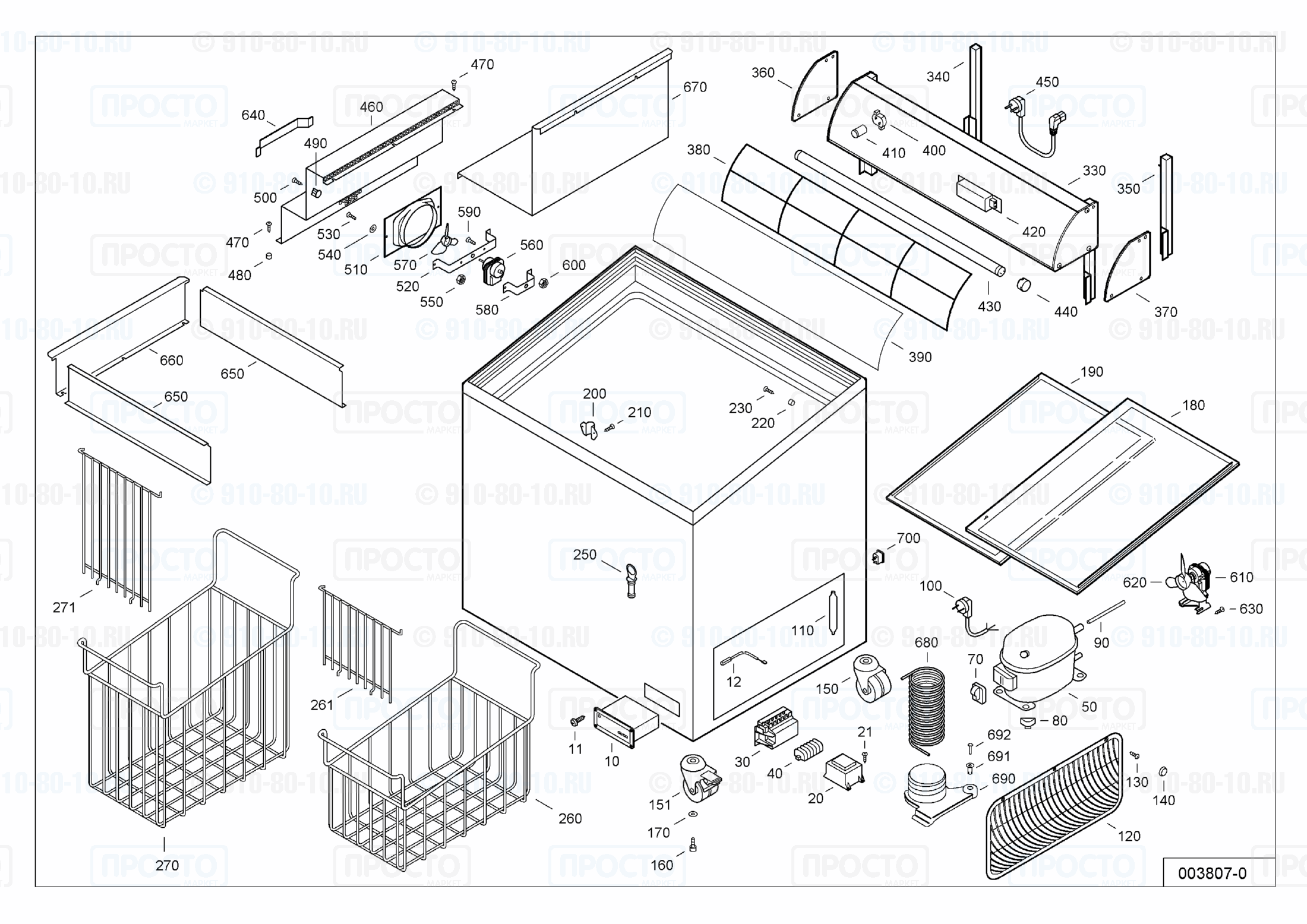 Взрыв-схема запчастей холодильника Liebherr FTI 2902-14A