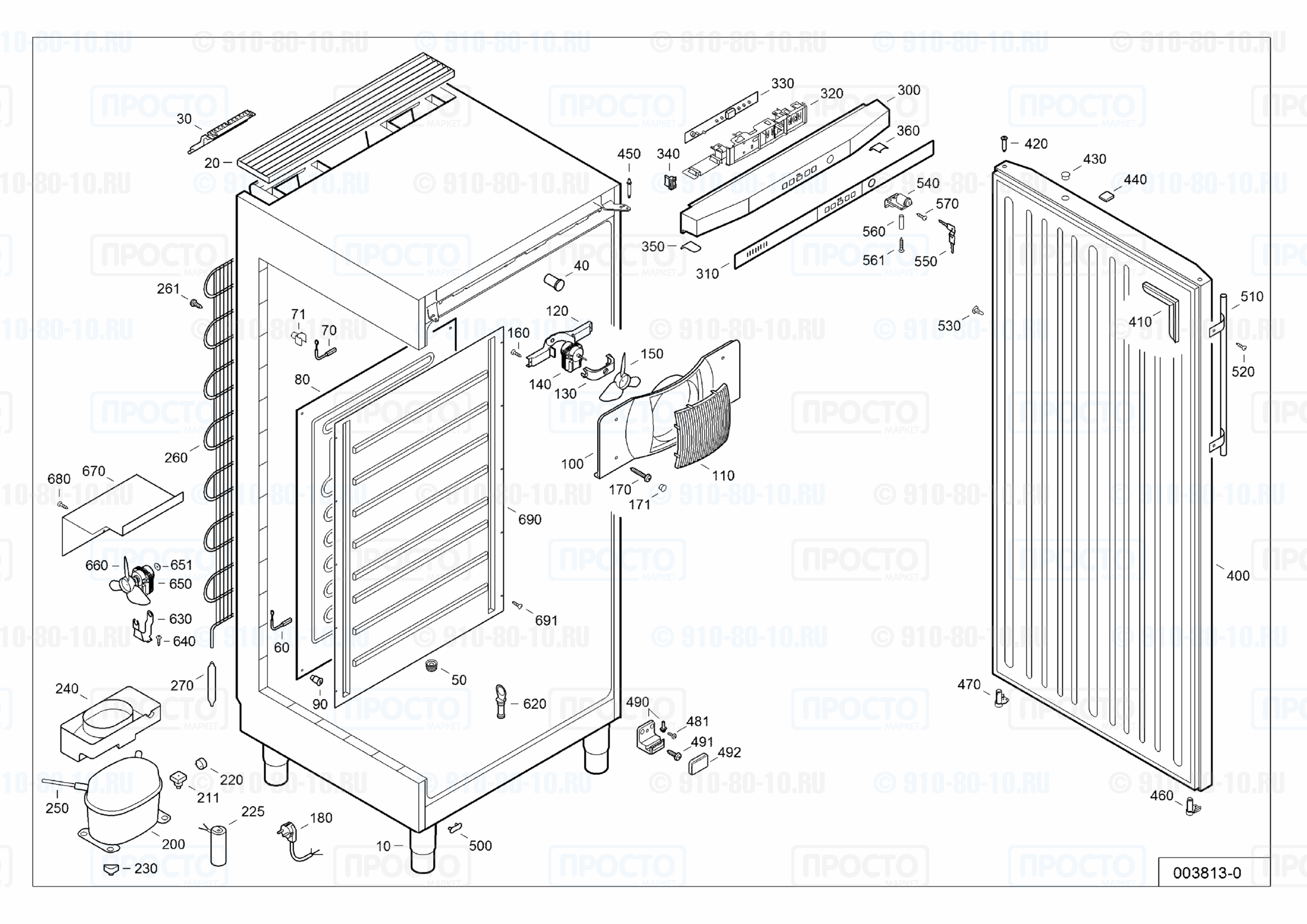 Взрыв-схема запчастей холодильника Liebherr GKv 5760-20D