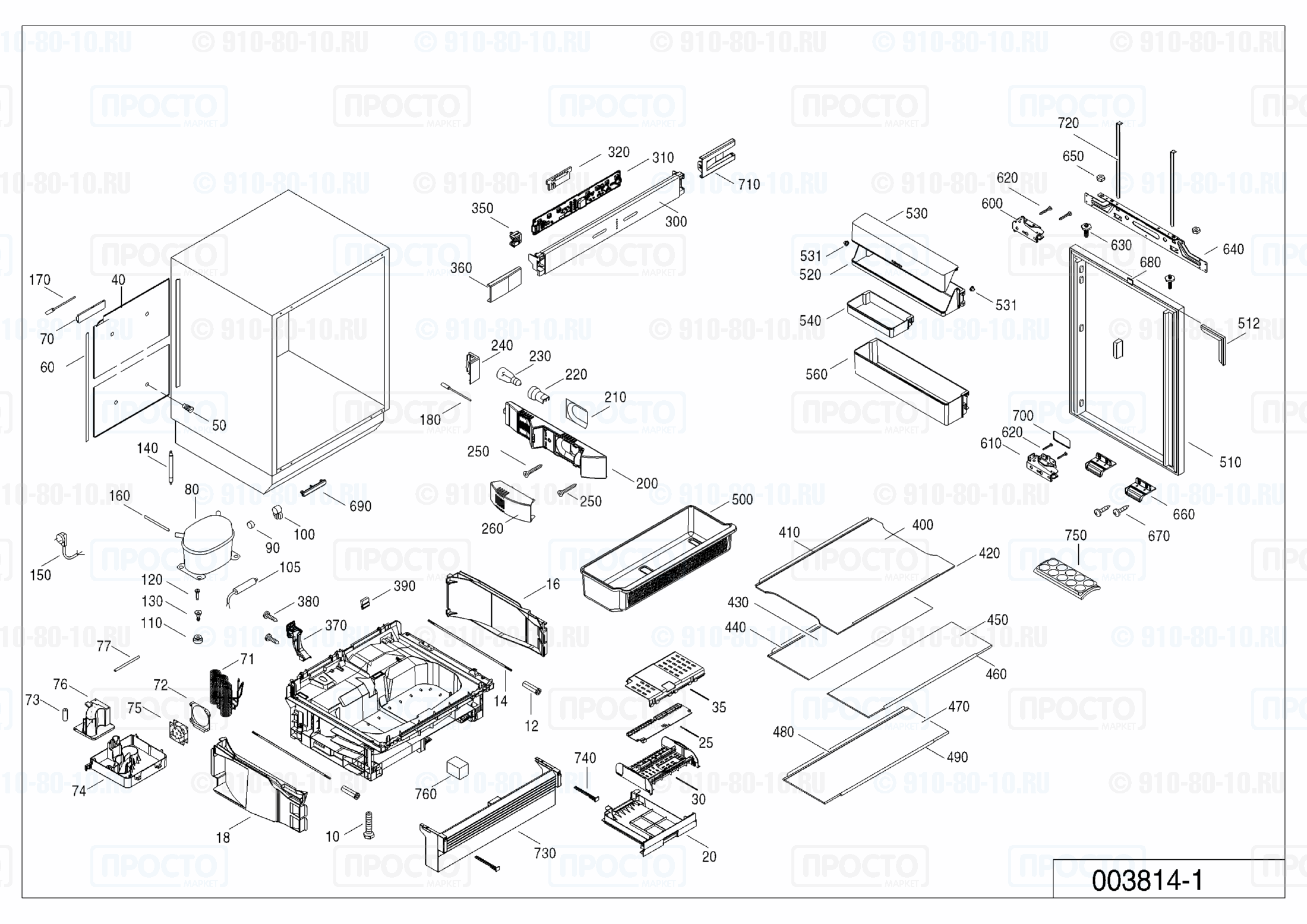 Взрыв-схема холодильника Liebherr UIK 1620-20C