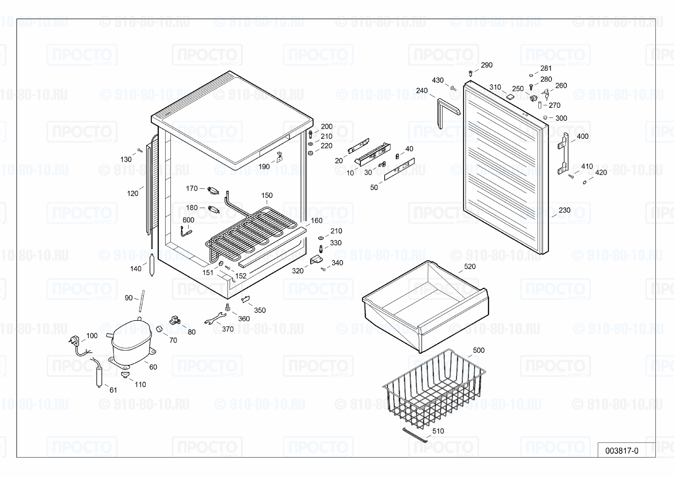 Взрыв-схема запчастей холодильника Liebherr GGU 1500-20I