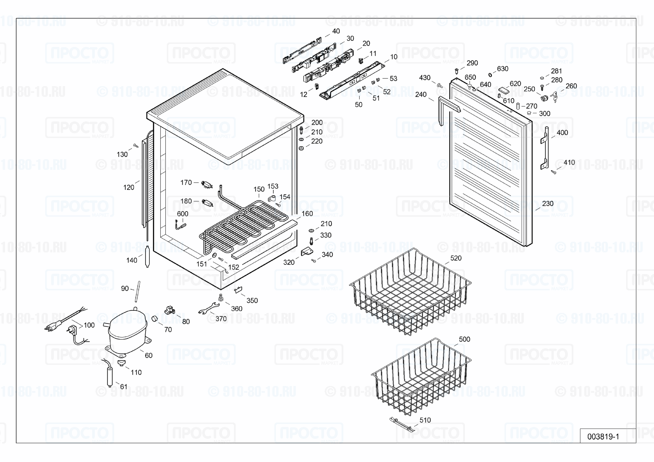 Взрыв-схема запчастей холодильника Liebherr GGU 1550-21L