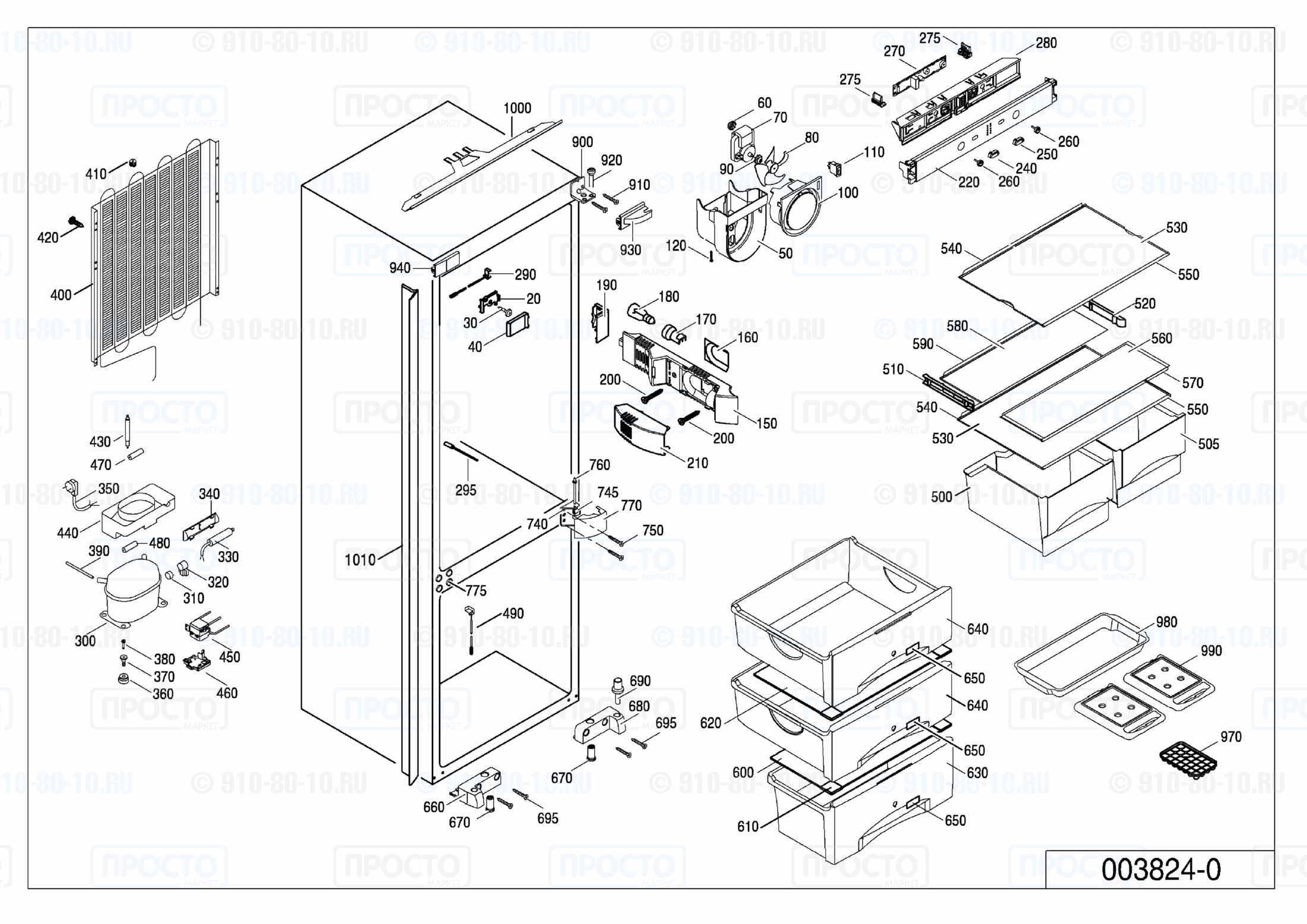 Взрыв-схема запчастей холодильника Liebherr ICS 3113-20Z