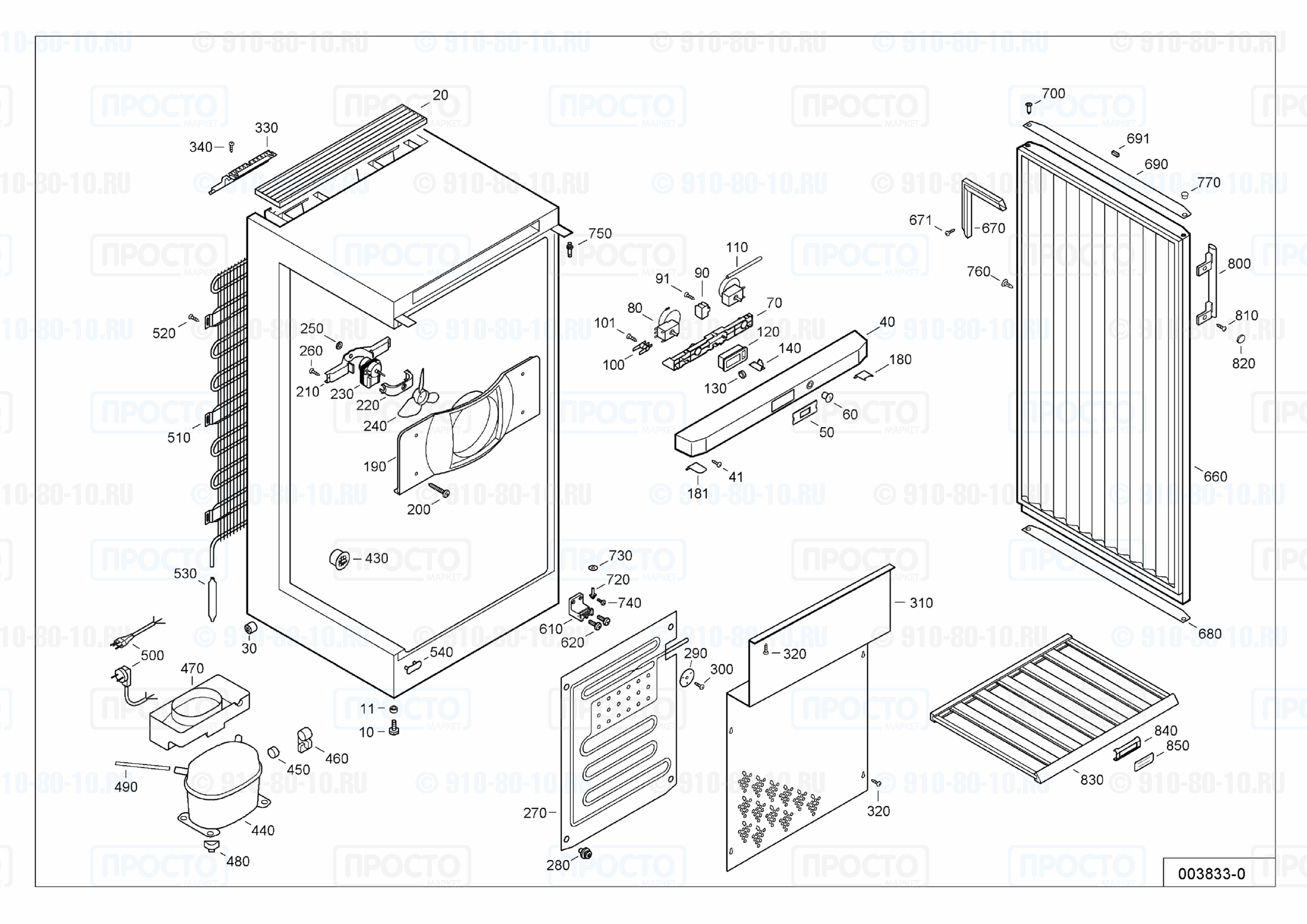 Взрыв-схема запчастей холодильника Liebherr WK 2926-22