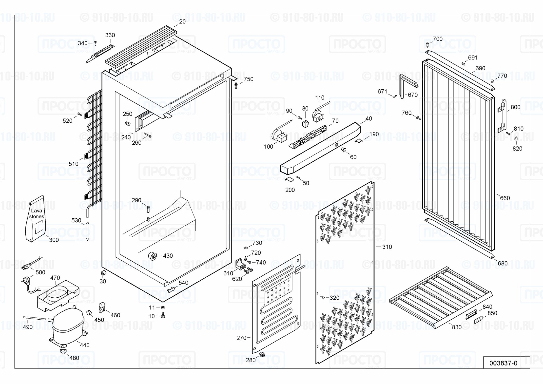 Взрыв-схема запчастей холодильника Liebherr WT 4126-21