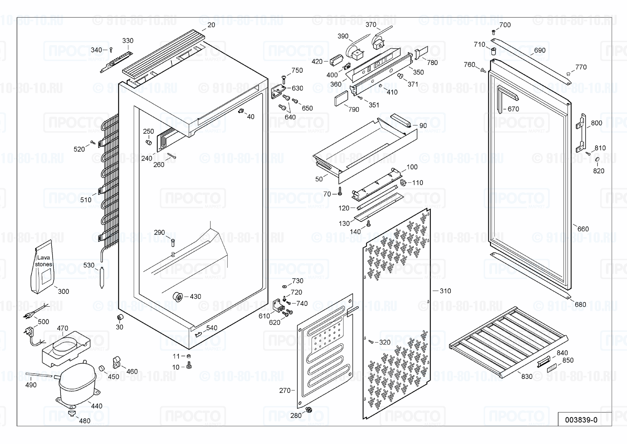 Взрыв-схема запчастей холодильника Liebherr WT 4127-21D