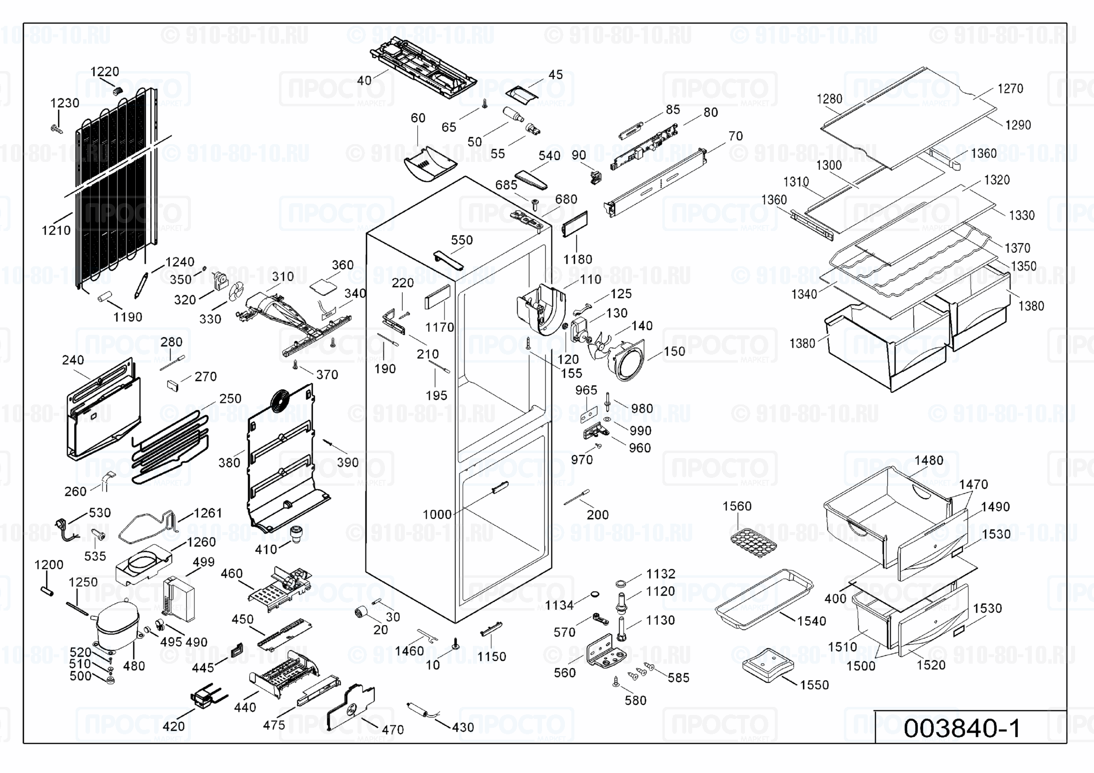 Взрыв-схема запчастей холодильника Liebherr CNesf 4013-21