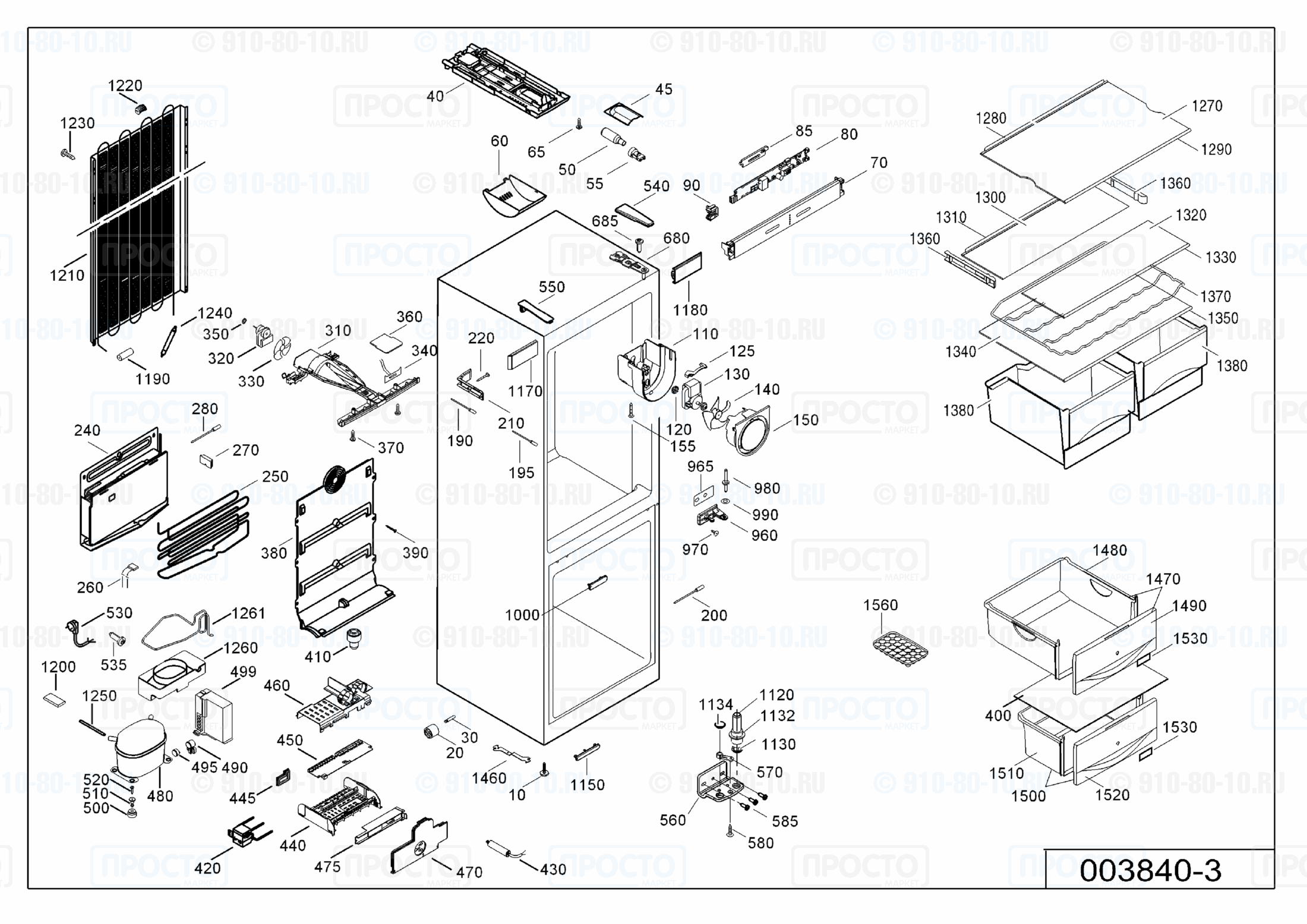 Взрыв-схема запчастей холодильника Liebherr CNesf 3533-21B
