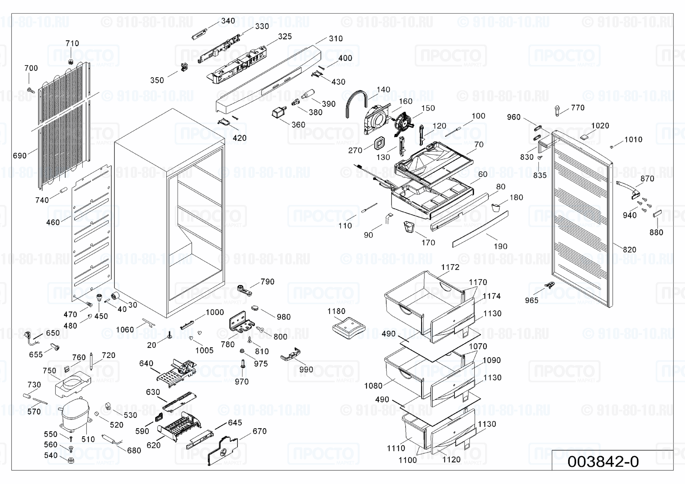 Взрыв-схема запчастей холодильника Liebherr GN 3113-20E