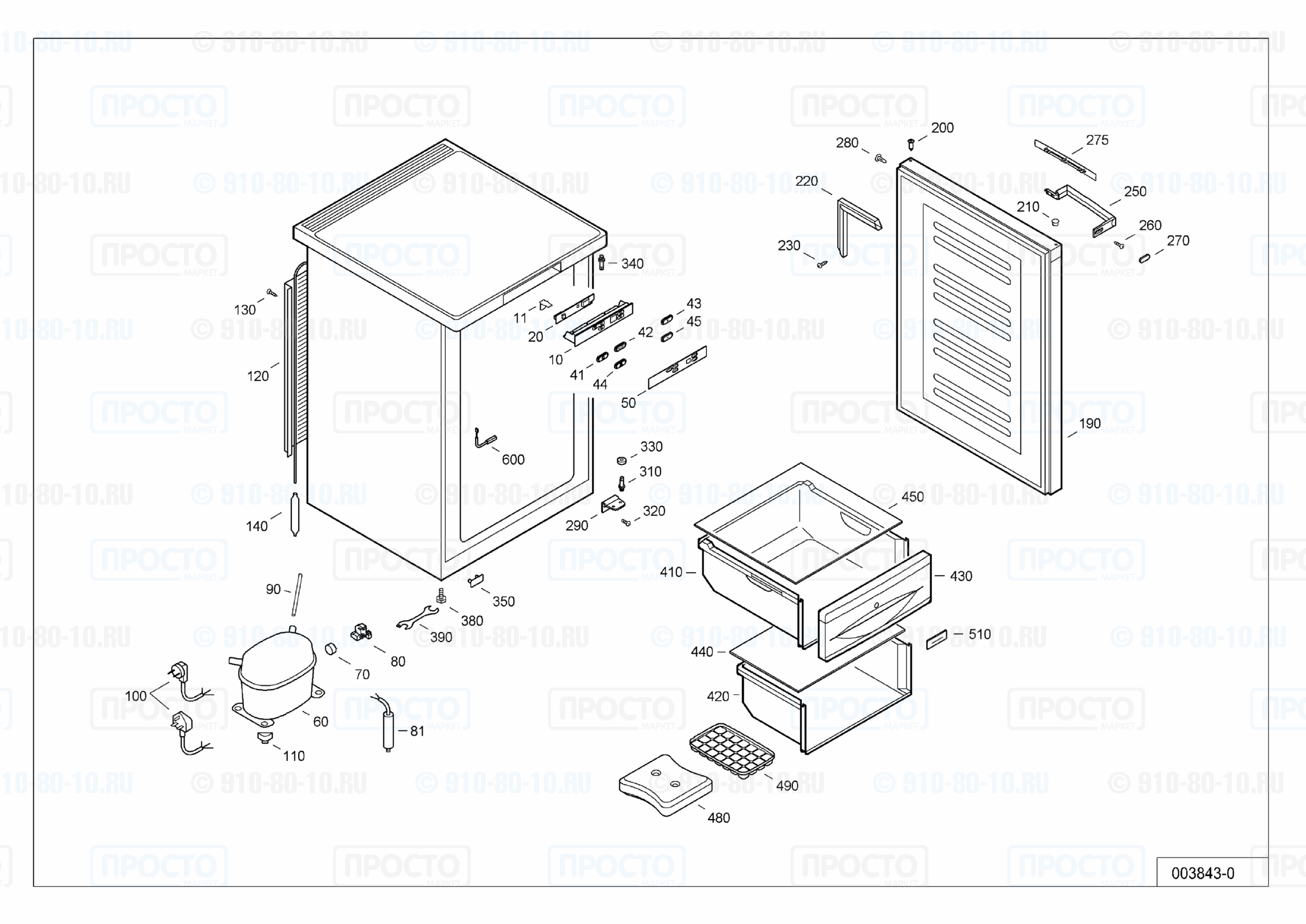 Взрыв-схема запчастей холодильника Liebherr GP 1366-21E