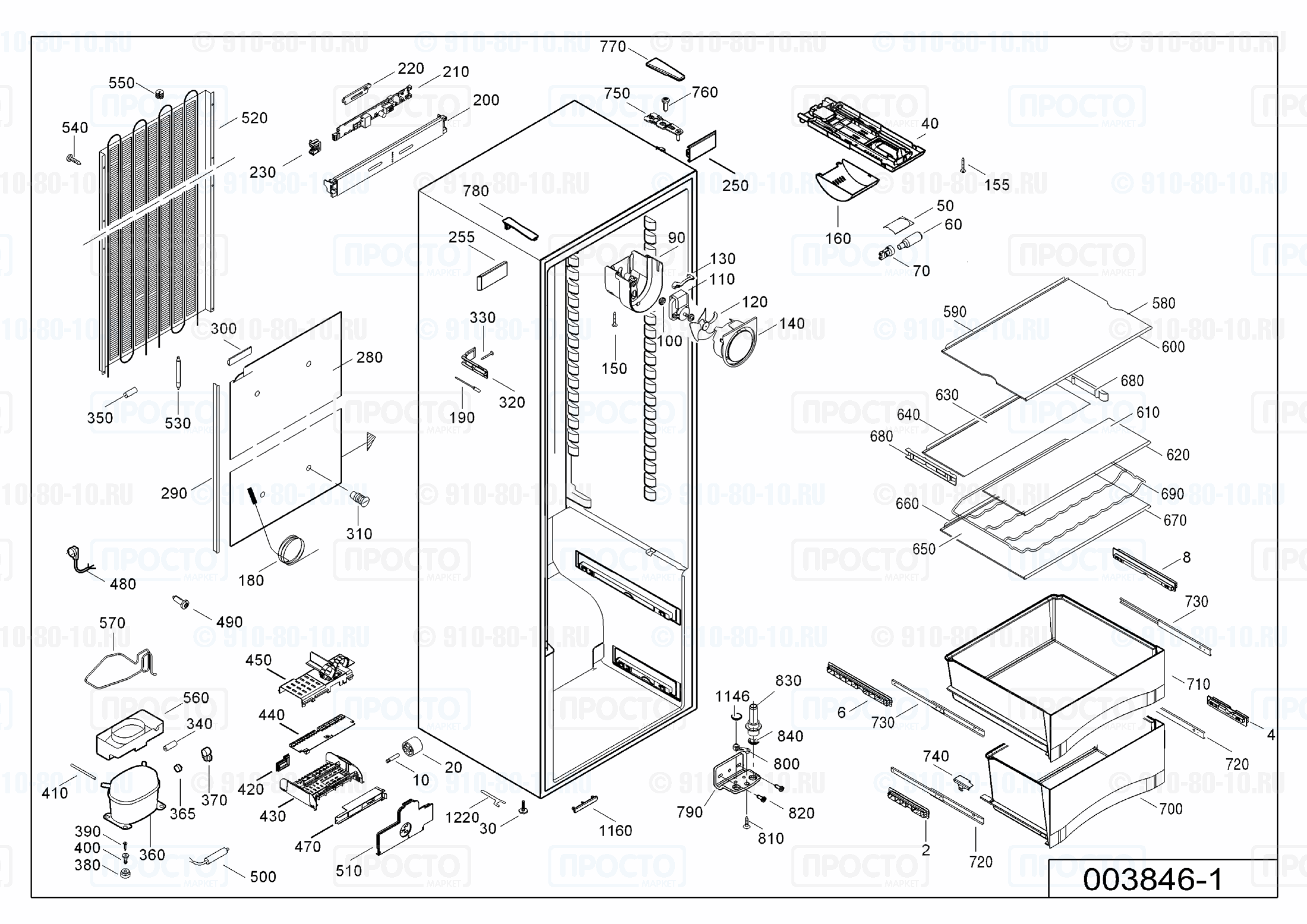 Взрыв-схема запчастей холодильника Liebherr SKesf 4240-21B