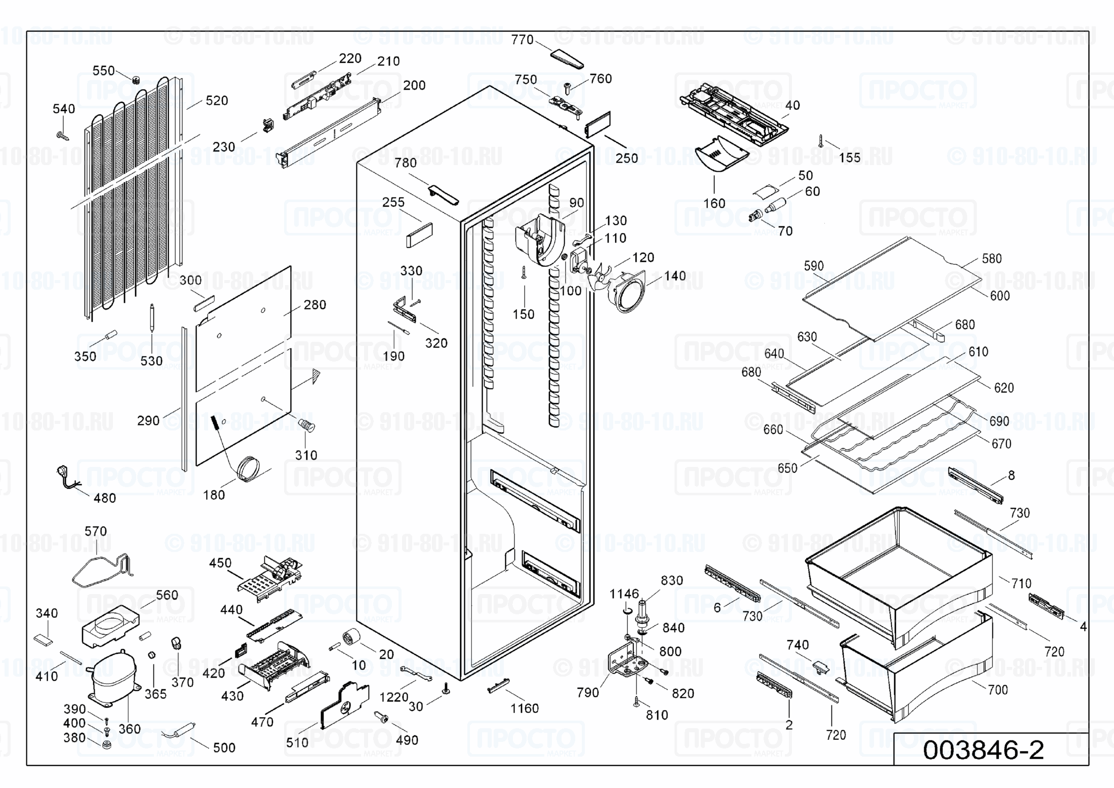 Взрыв-схема запчастей холодильника Liebherr SKesf 4250-20C