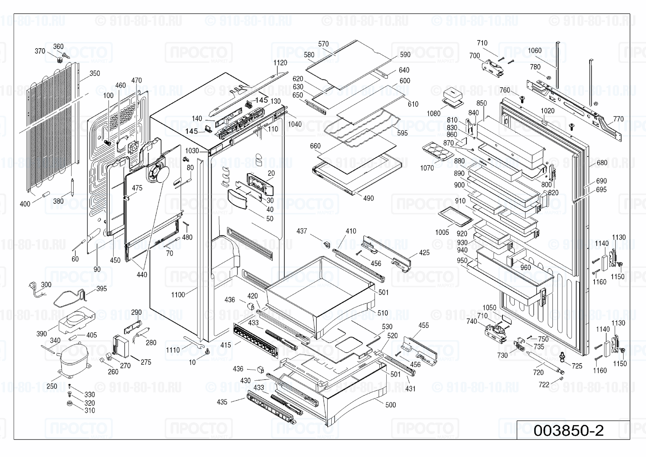 Взрыв-схема запчастей холодильника Liebherr IKB 2810-21A
