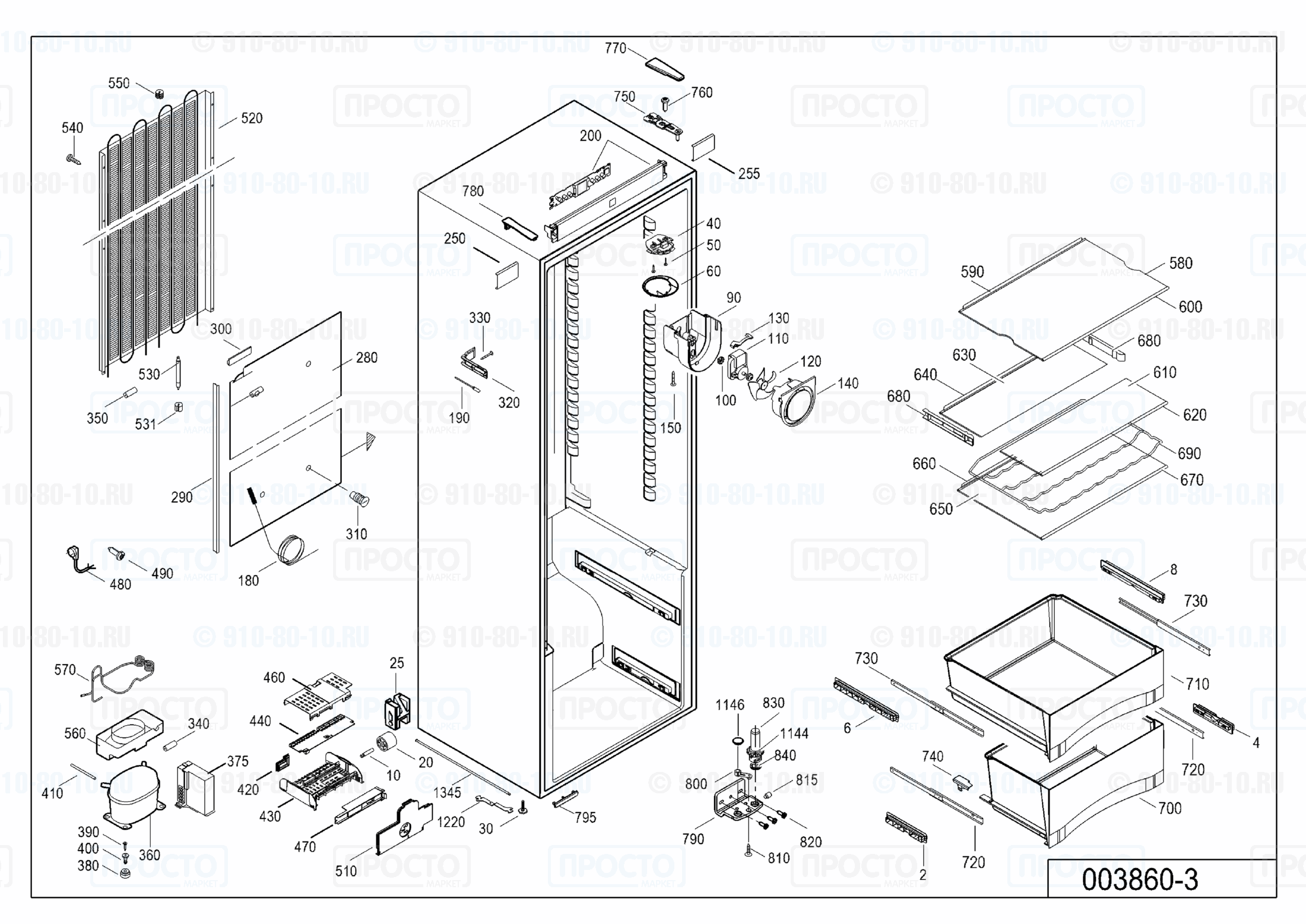 Взрыв-схема запчастей холодильника Liebherr SKes 4210-13F