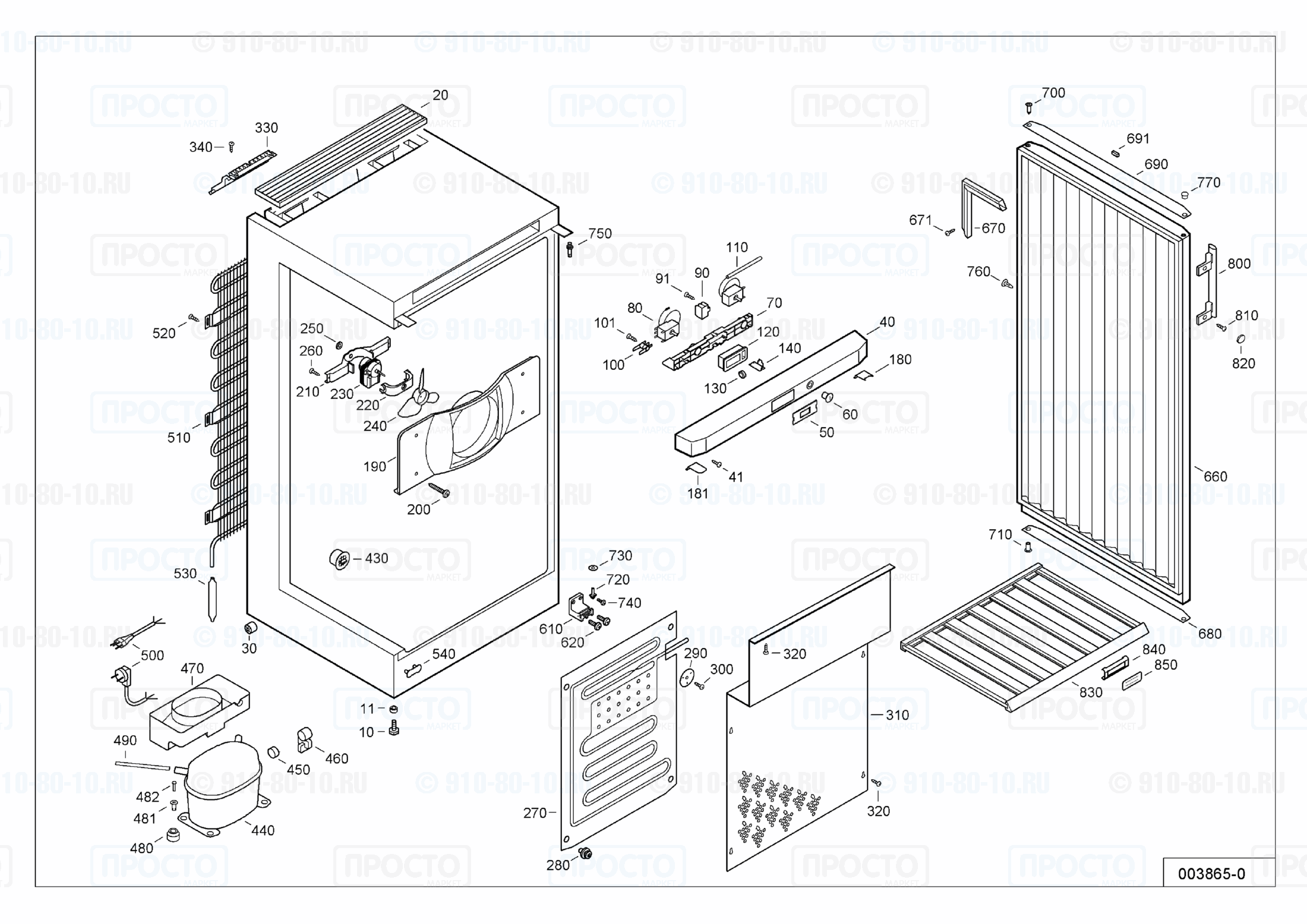 Взрыв-схема запчастей холодильника Liebherr WKA 4126-20A