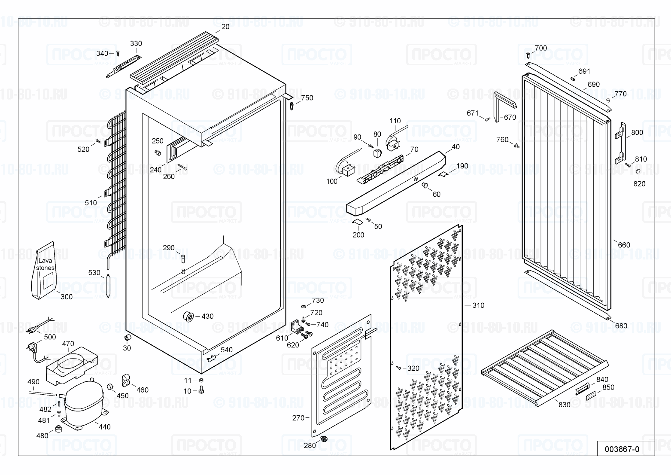 Взрыв-схема запчастей холодильника Liebherr WT 4126-21A