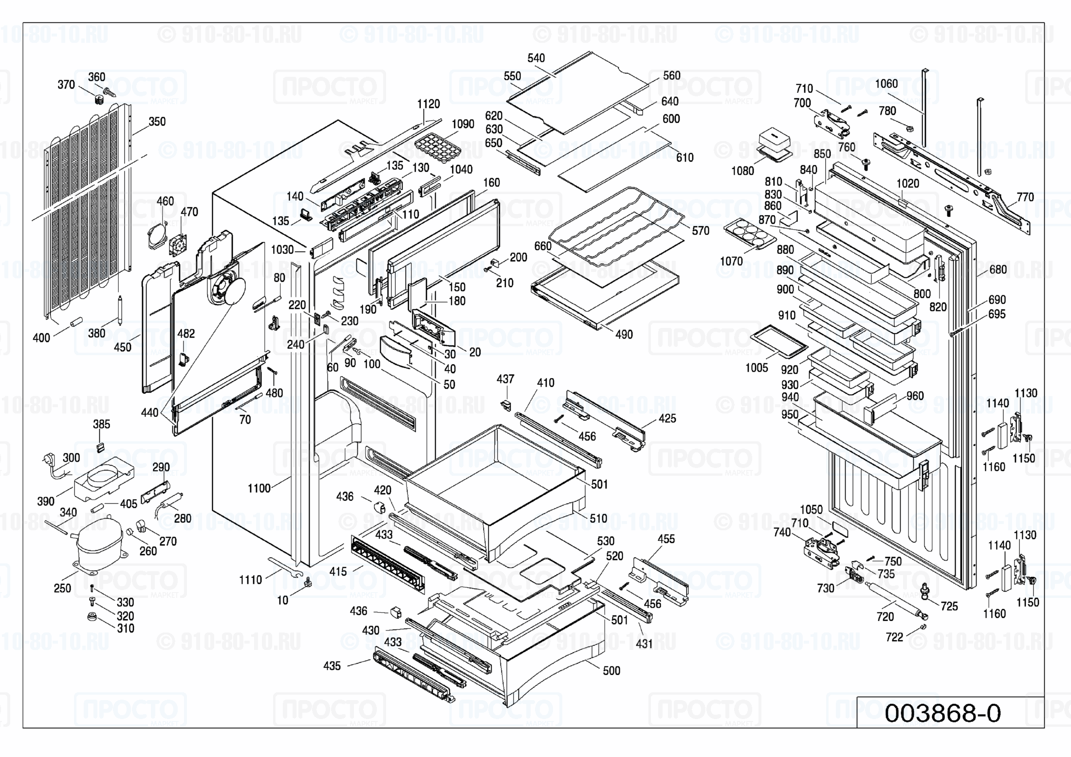 Взрыв-схема запчастей холодильника Liebherr IKB 2624-21