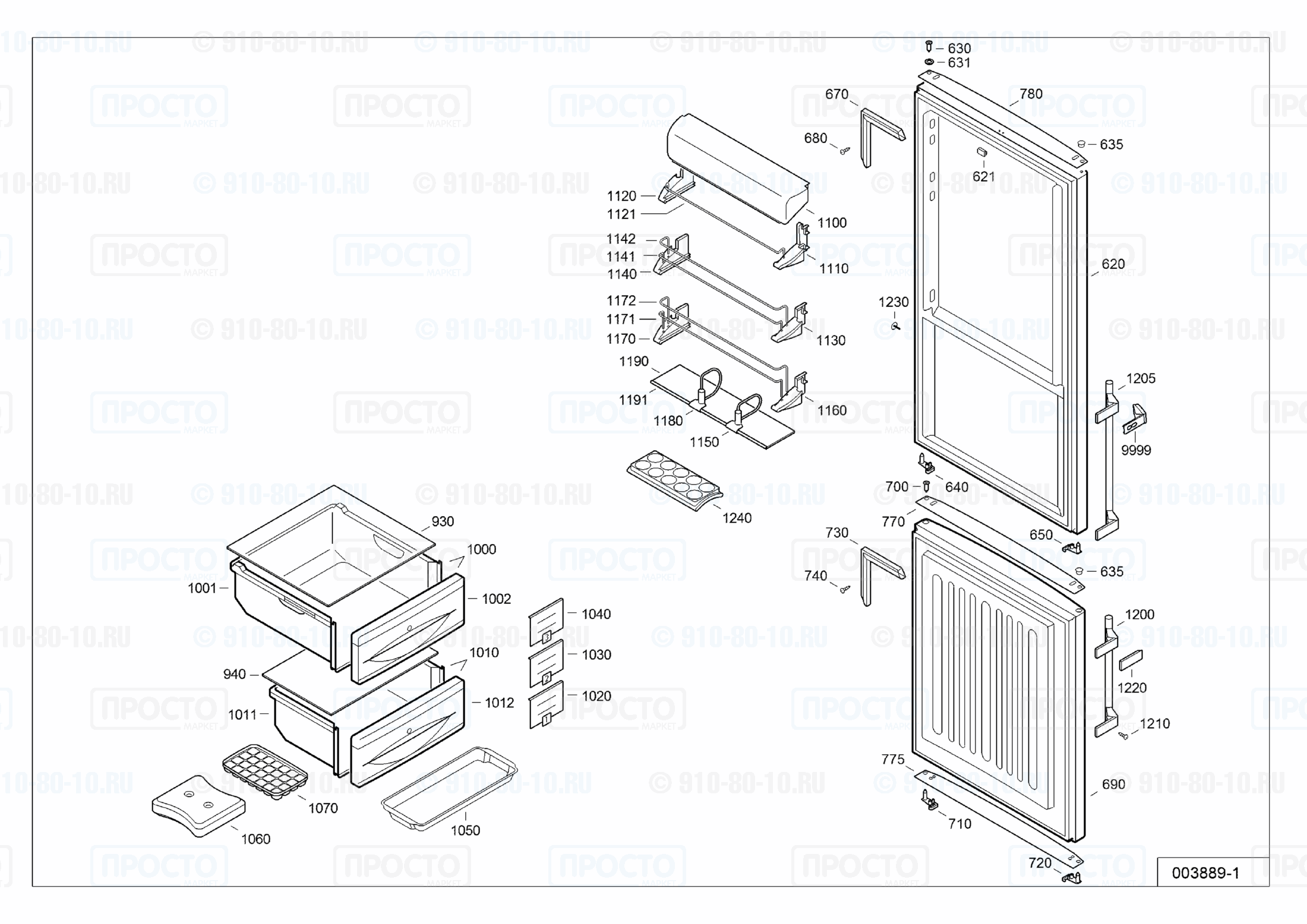 Взрыв-схема холодильника Liebherr CBPes 3656-22F