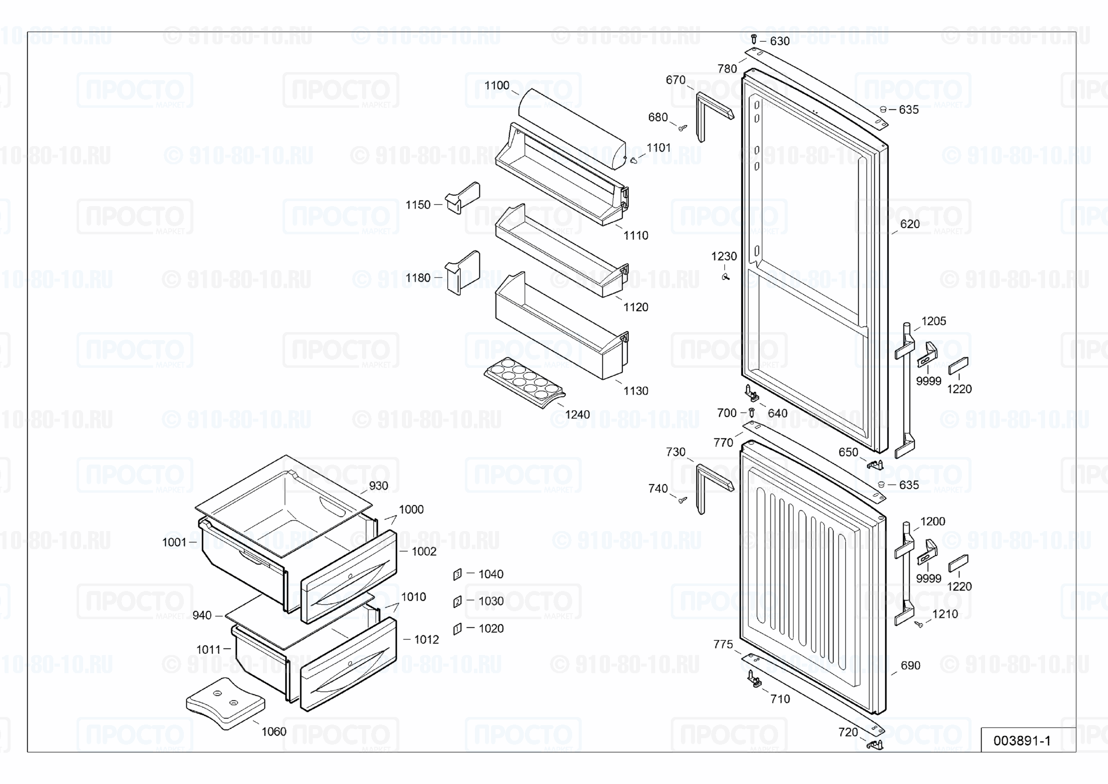 Взрыв-схема холодильника Liebherr CBesf 4006-21