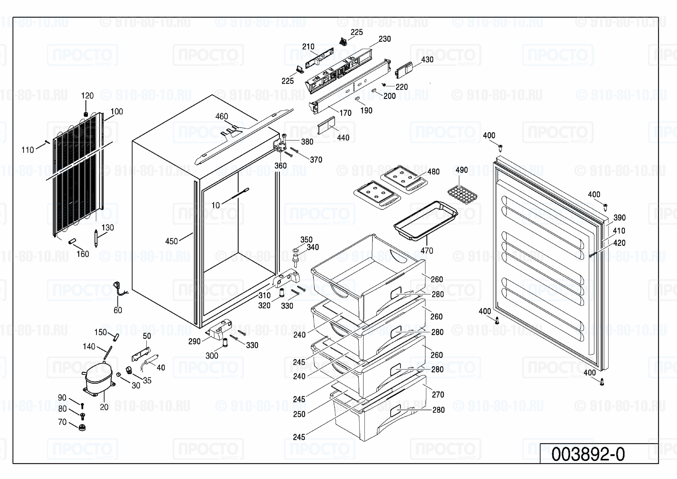 Взрыв-схема запчастей холодильника Liebherr IGS 1113-20C