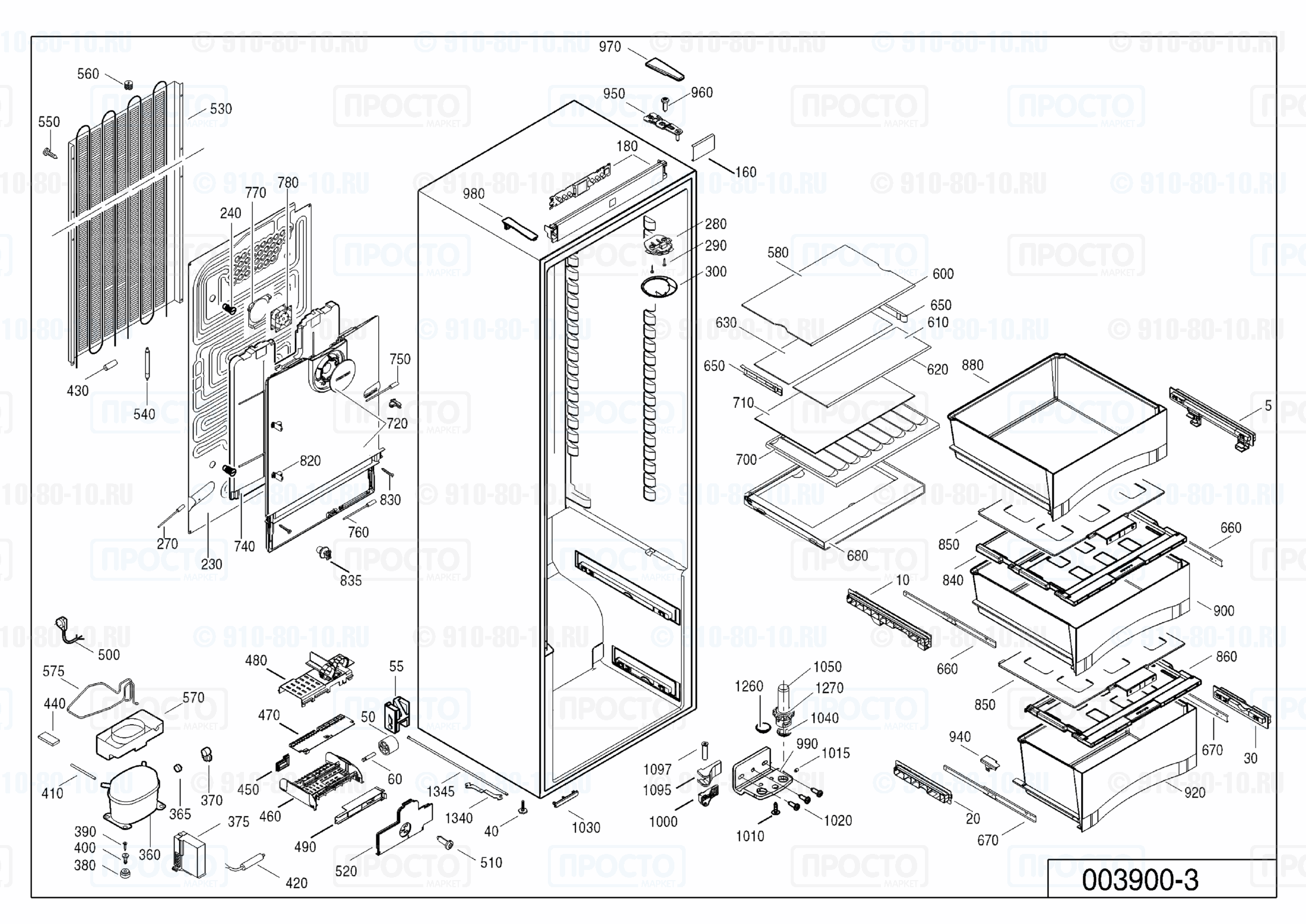Взрыв-схема запчастей холодильника Liebherr SKBes 4210-25A