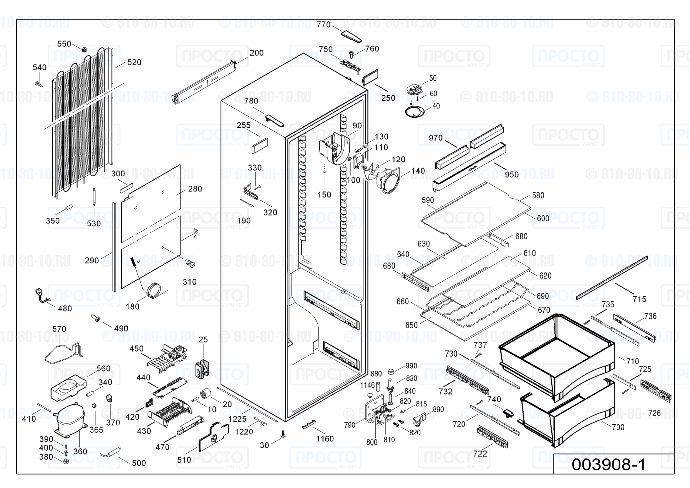 Взрыв-схема запчастей холодильника Liebherr SKes 4210-21