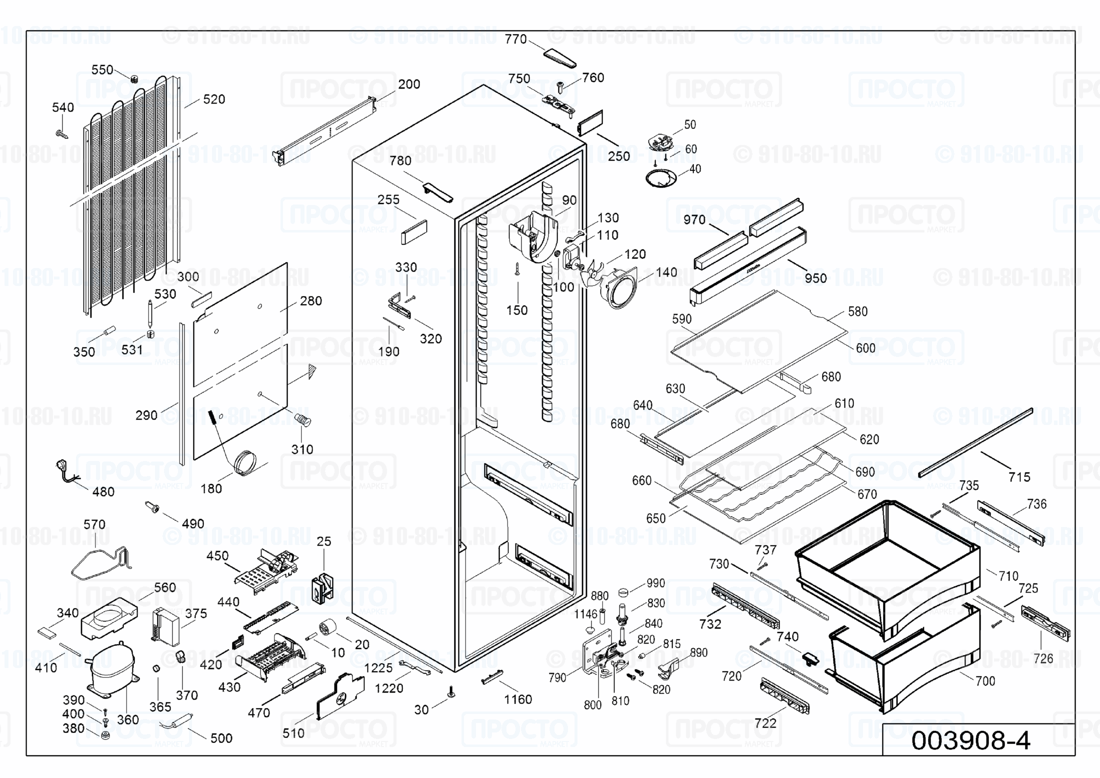 Взрыв-схема запчастей холодильника Liebherr SKes 4210-21G