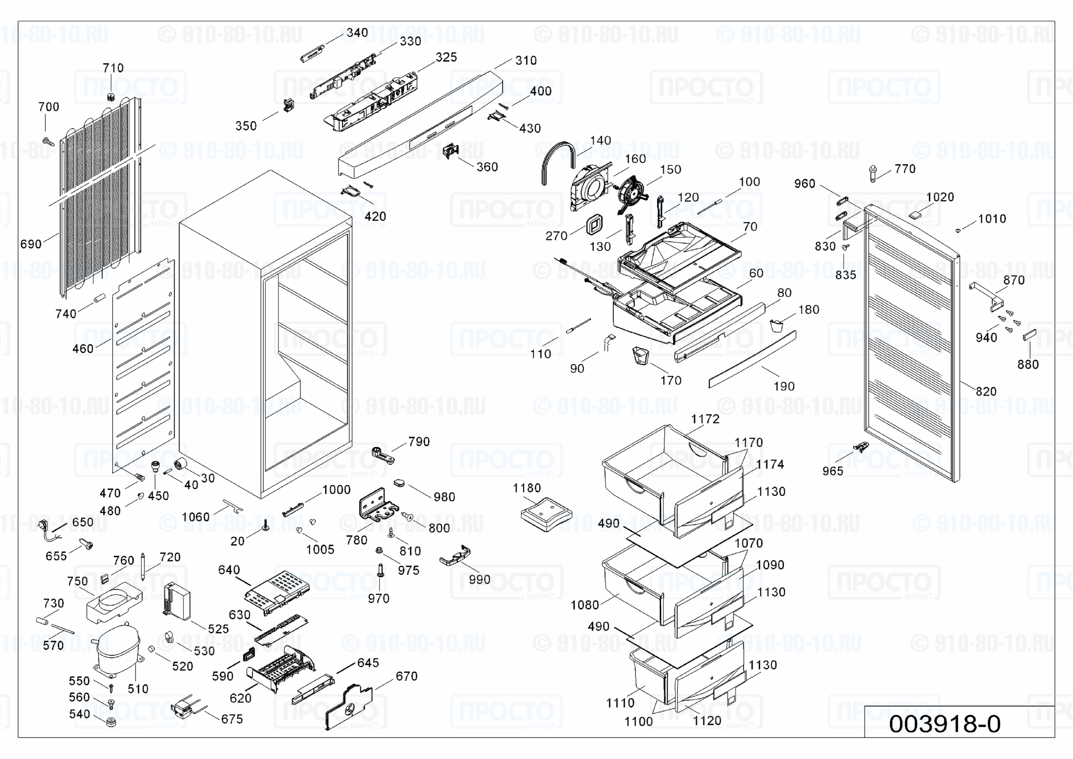 Взрыв-схема запчастей холодильника Liebherr GNP 3613-20A