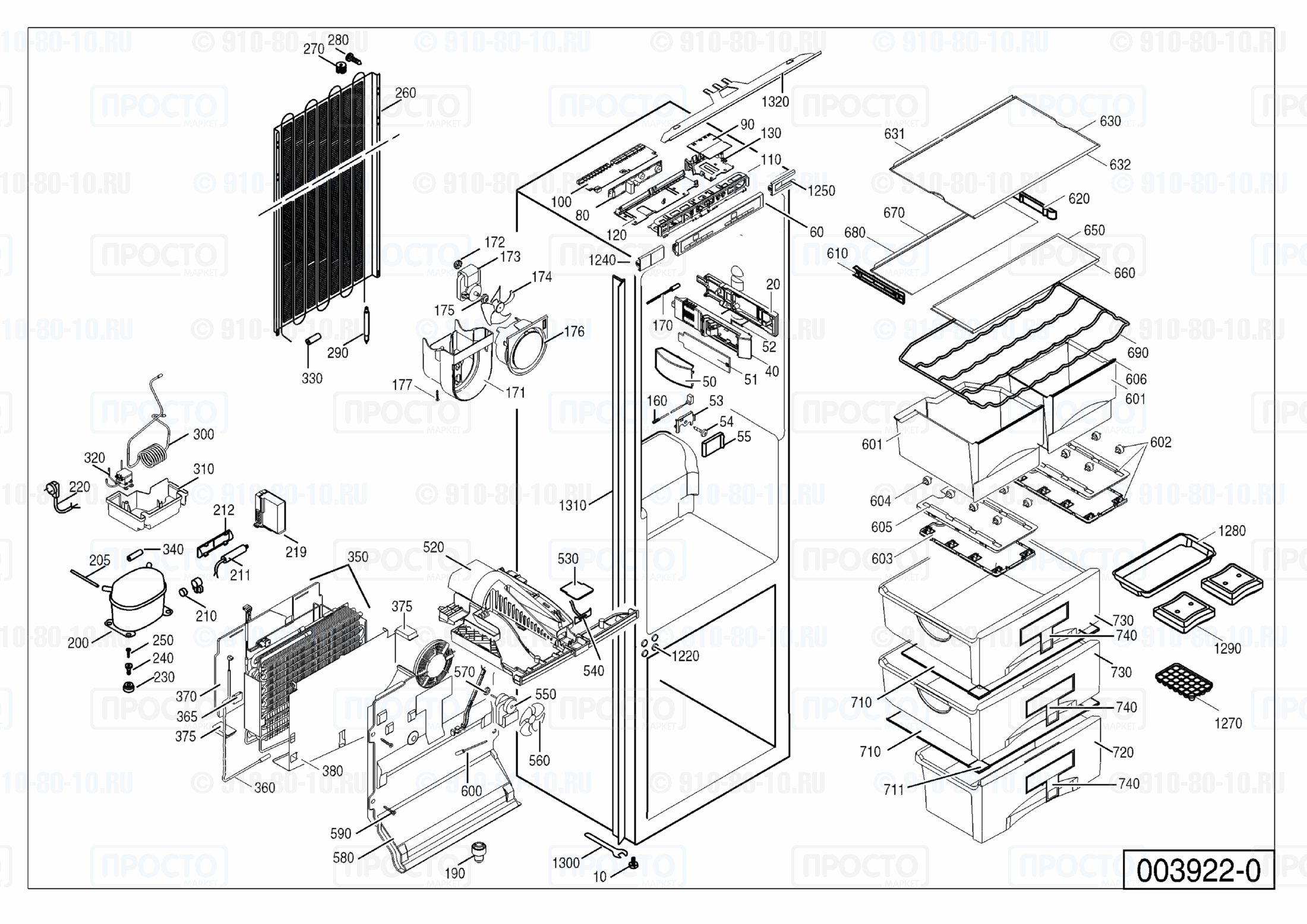 Взрыв-схема запчастей холодильника Liebherr ICN 3056-20J