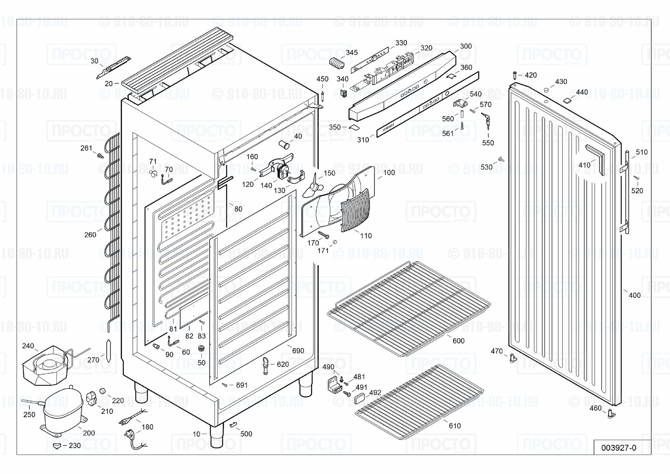Взрыв-схема запчастей холодильника Liebherr GKv 5730-20B