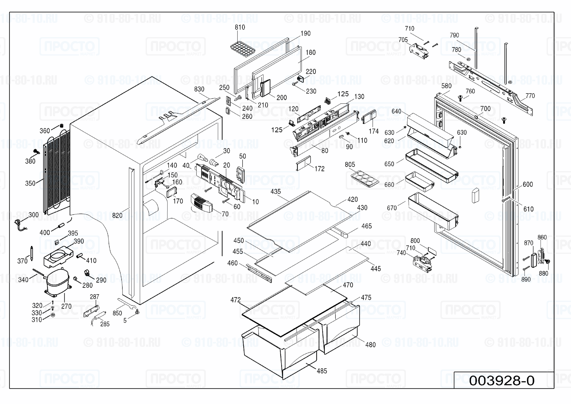 Взрыв-схема запчастей холодильника Liebherr IKP 2214-20