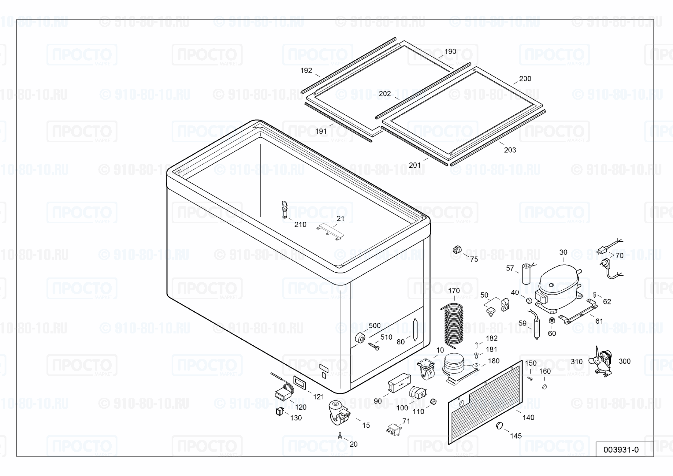 Взрыв-схема запчастей холодильника Liebherr EFE 3502-10