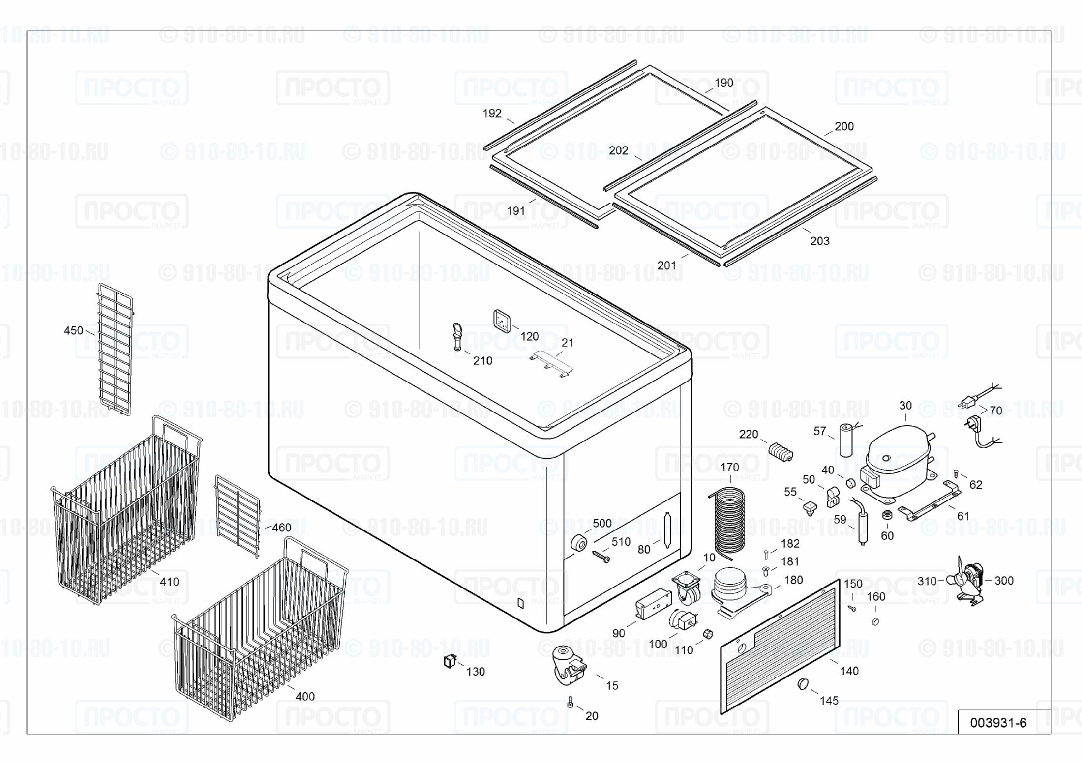 Взрыв-схема запчастей холодильника Liebherr EFE 5702-40C